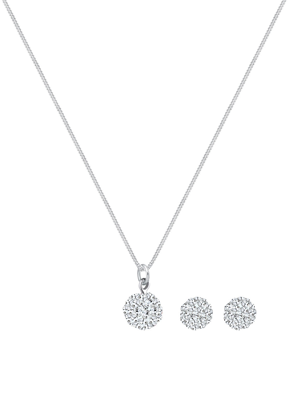Elli Ohrring und Ketten Set »Schmuckset Kugel Elegant 925 Silber, mit Kristallen von Swarovski®«