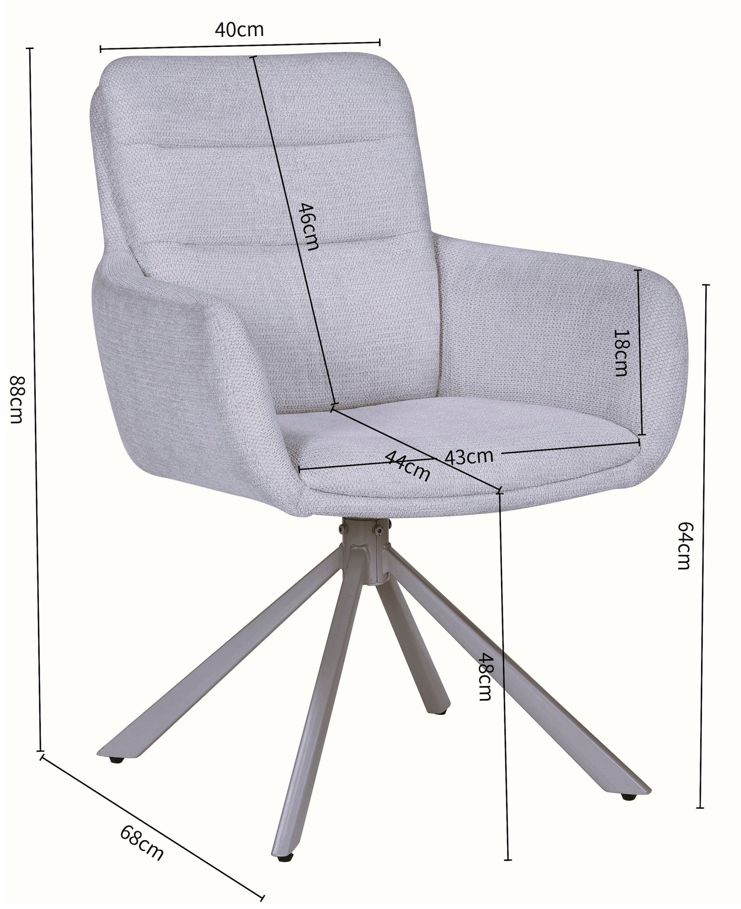 INOSIGN Esszimmerstuhl »Asly« () 1 Stk.mit hochwertigem Webstoff, Holzgestell und 360°-Funktion