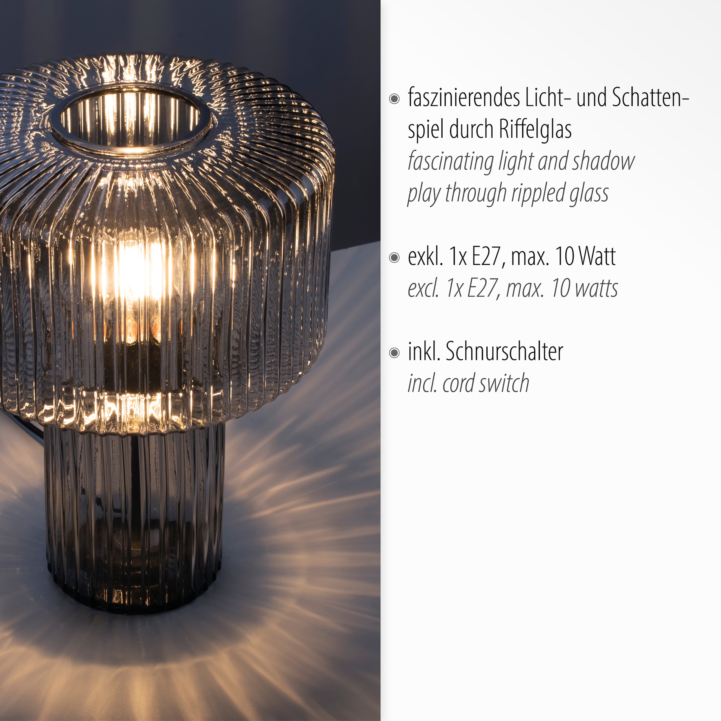 Paul Neuhaus Tischleuchte »FUNGUS« E27 1 Stk. ExklusiveE27, Schalter, Schnurschalter