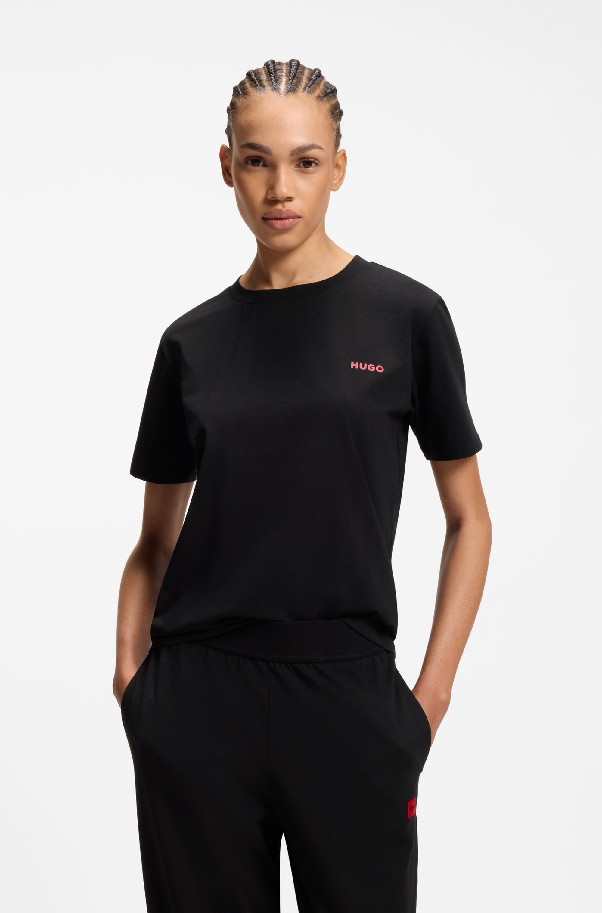 HUGO Underwear T-Shirt mit rundem Ausschnitt, regular fit, toniges Markenlogo