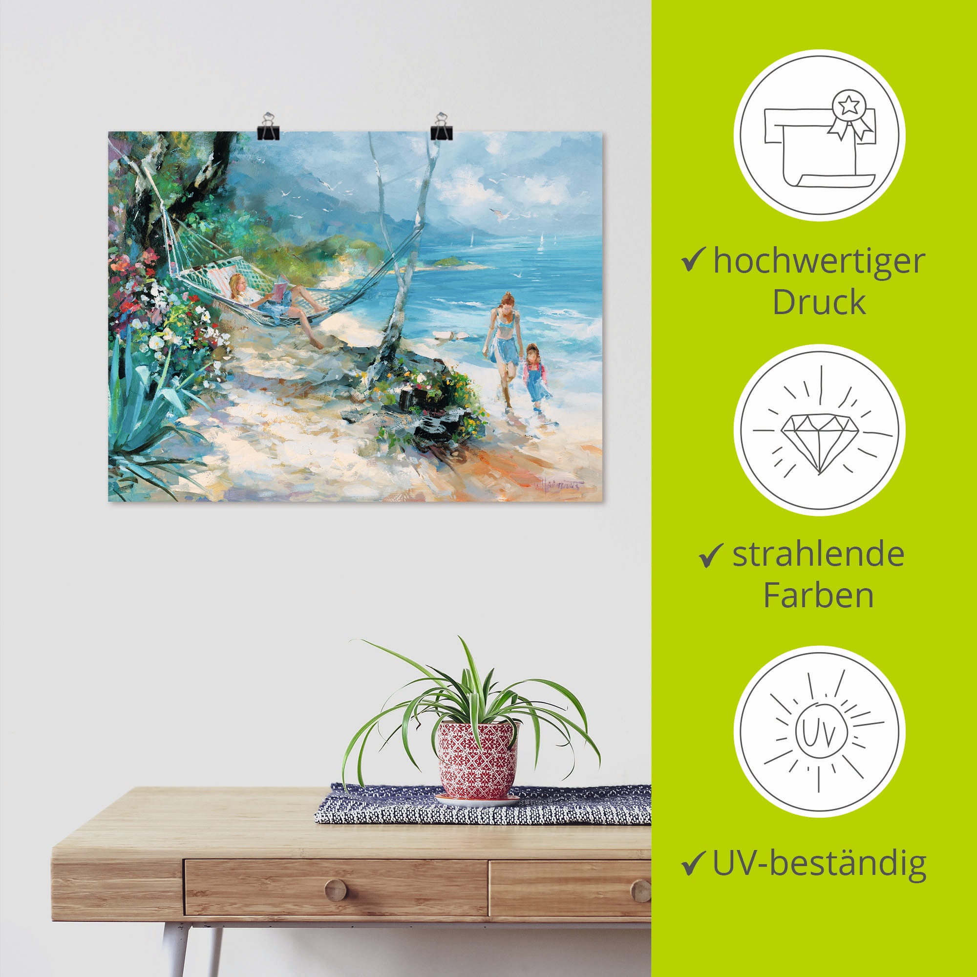 Artland Poster »Gelassenheit« Strand 1 Stk. tlg. als Leinwandbild, Poster in verschied. Größen