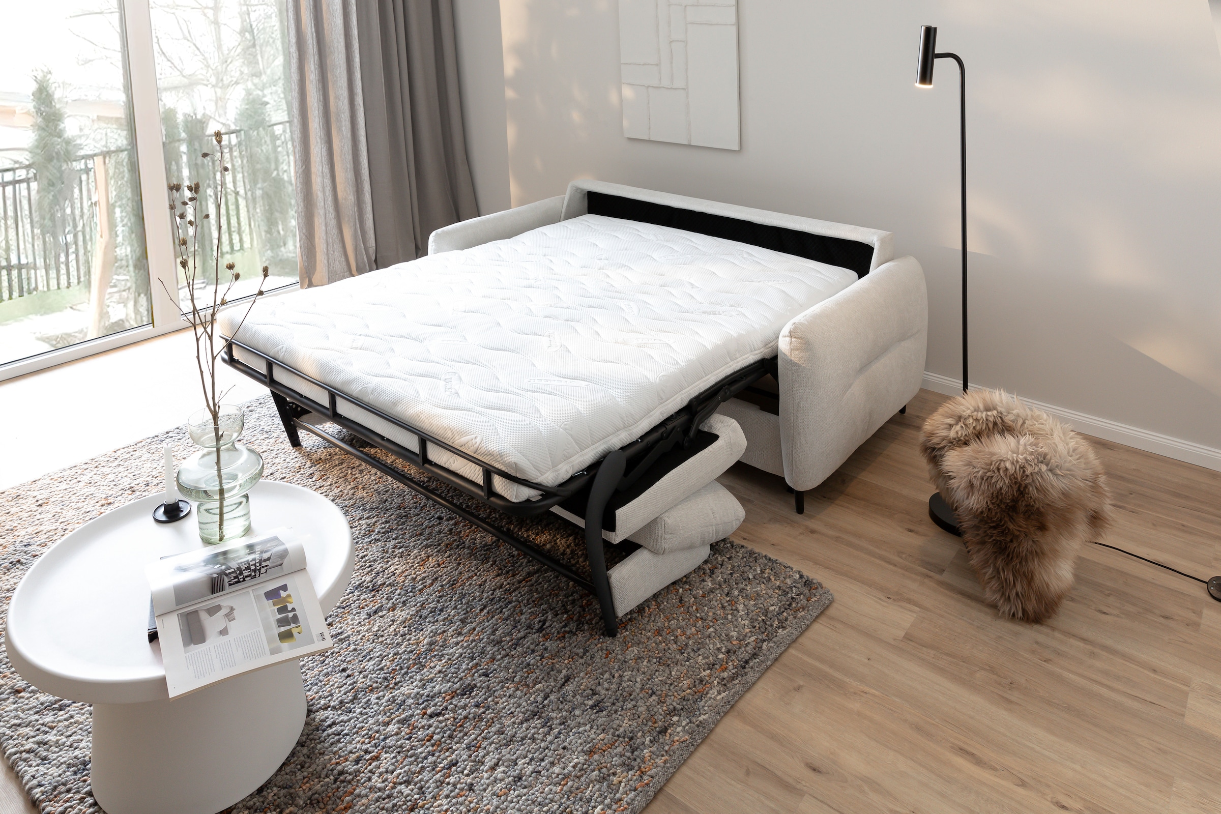 Home affaire 2,5-Sitzer »Clevina, Dauerschläfer mit Kaltschaummatratze, Breite 196 cm« Sofa & Bett in einem – kinderleicht ausklappbar & freistellbar im Raum