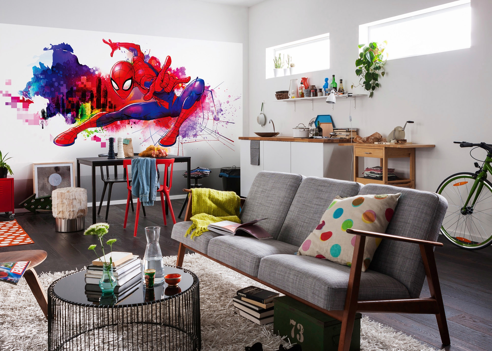 Komar Vliestapete »Digitaldruck Vlies - Spider-Man Graffiti Art - Größe 300 x 150 cm«, bedruckt, Kinderzimmer