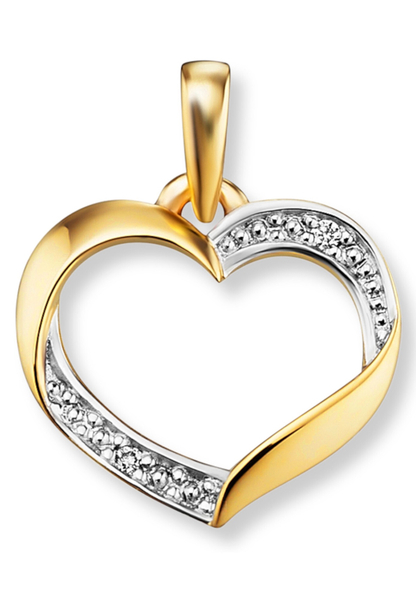 ONE ELEMENT Herzanhänger »0.01 ct Diamant Brillant Herz Anhänger aus 585 Gelbgold«, Herzen
