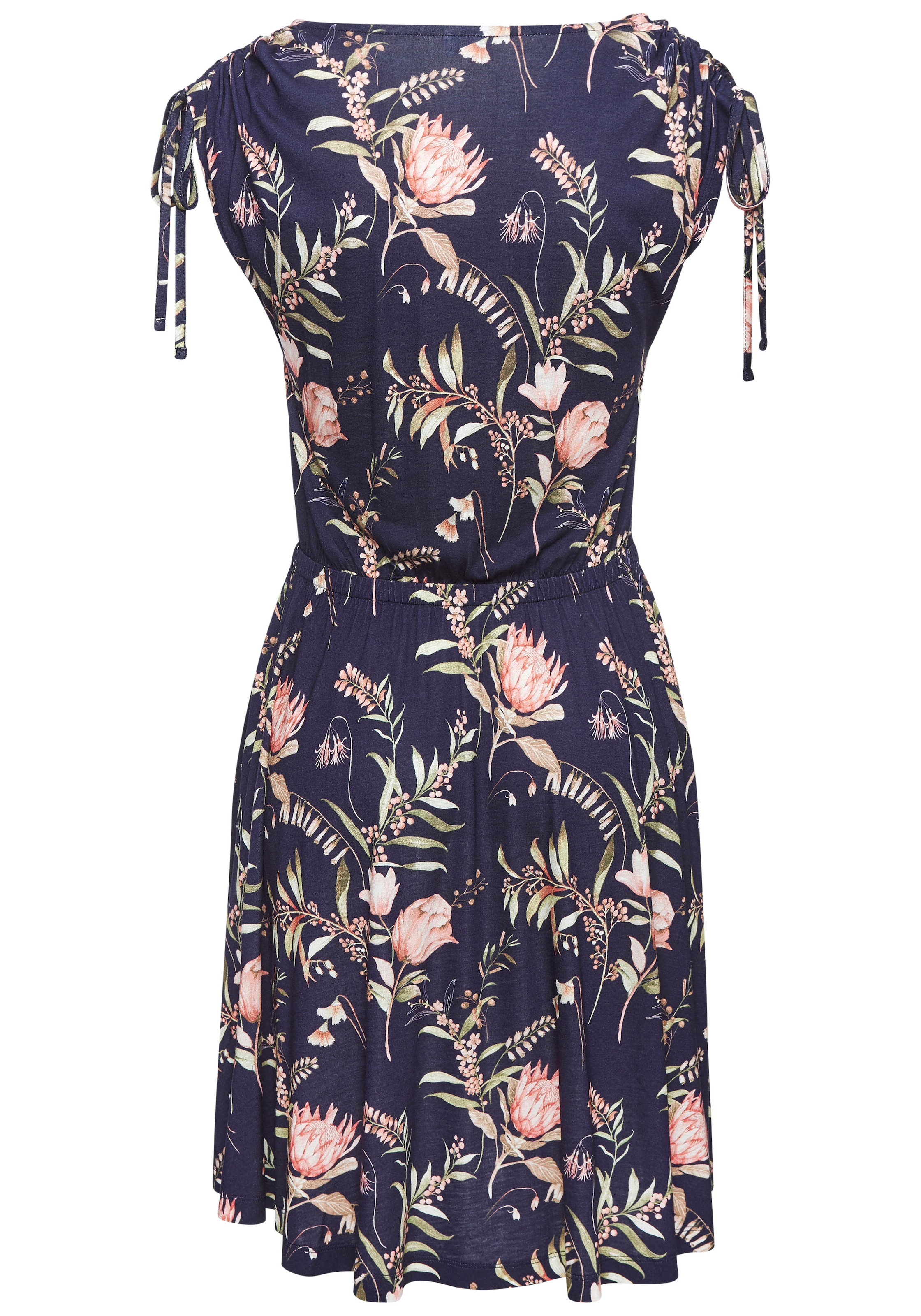 Vivance Jerseykleid, mit Blumenprint, lockeres Sommerkleid, Strandkleid