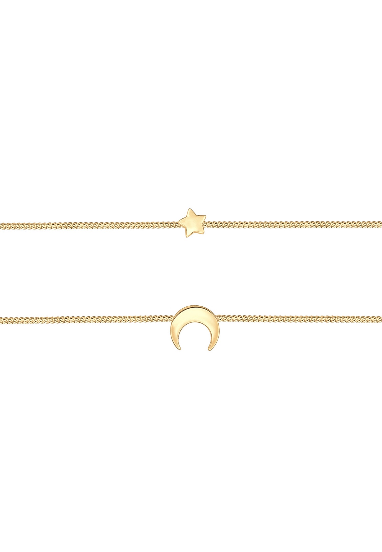 Elli Choker »Halskette Choker Layer Halbmond und Sterne 925er Silber«