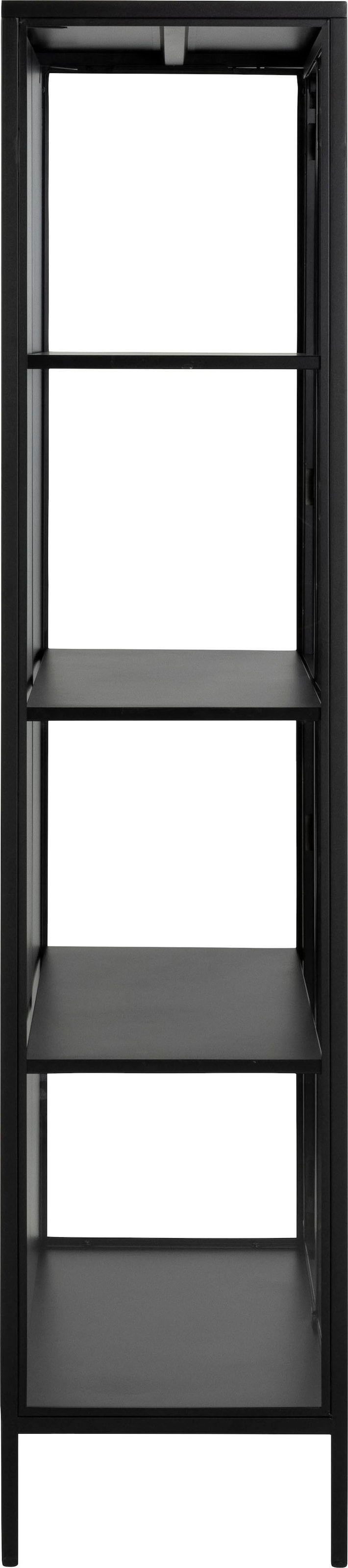 ACTONA GROUP Vitrine »New York«, schwarzes Metall, mit Glastüren und 4 Fächern, Höhe 180cm