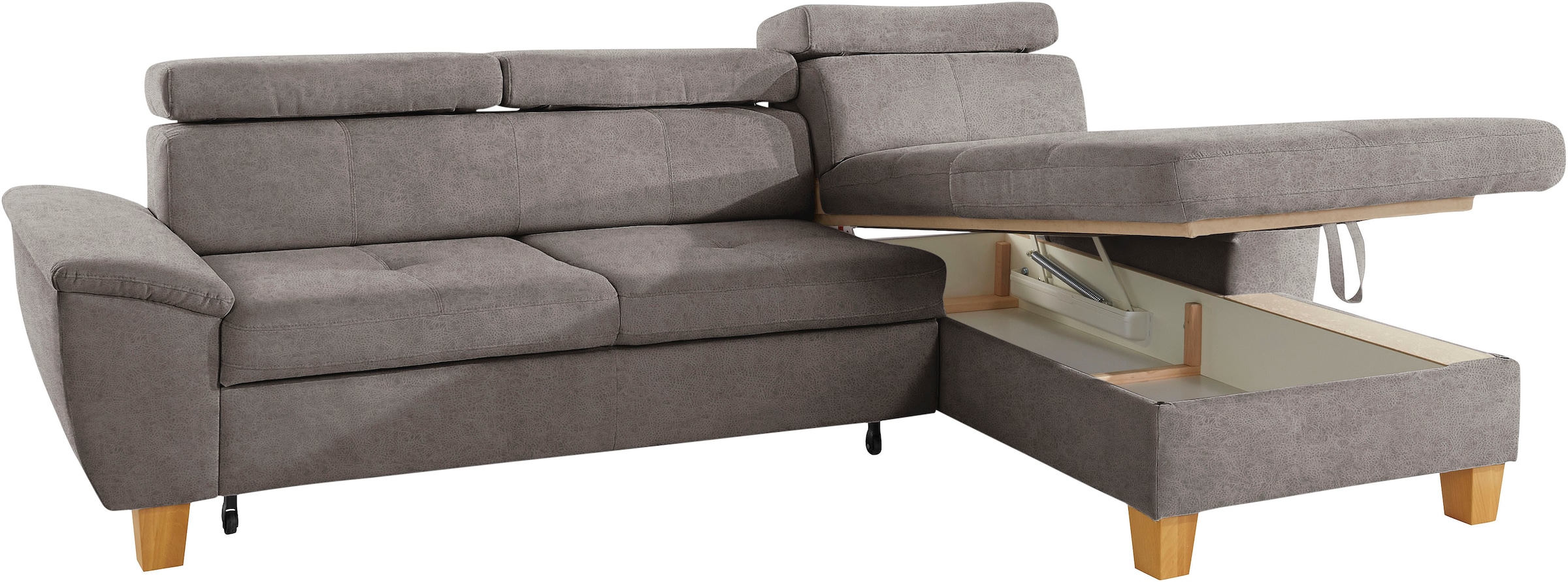exxpo - sofa fashion Ecksofa »Enya, aufwendige Detailverarbeitung, hoher Sitzkomfort, bequem, L-Form«, inkl. Kopfteilverstellung, wahlweise mit Bettfunktion und Bettkasten