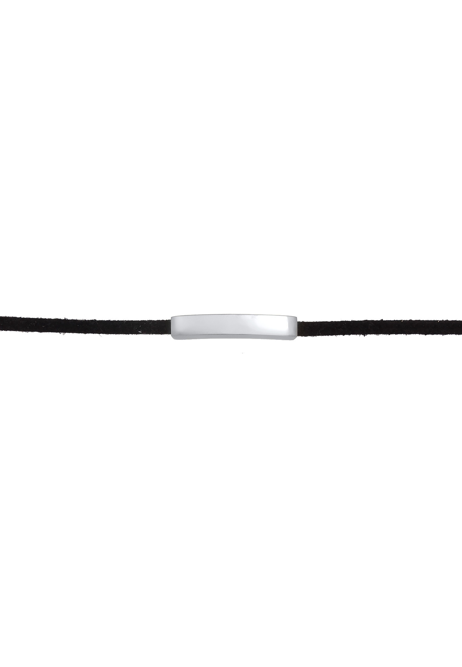 Elli Choker »Halskette Textil Choker Band Platte Schwarz 925 Silber«