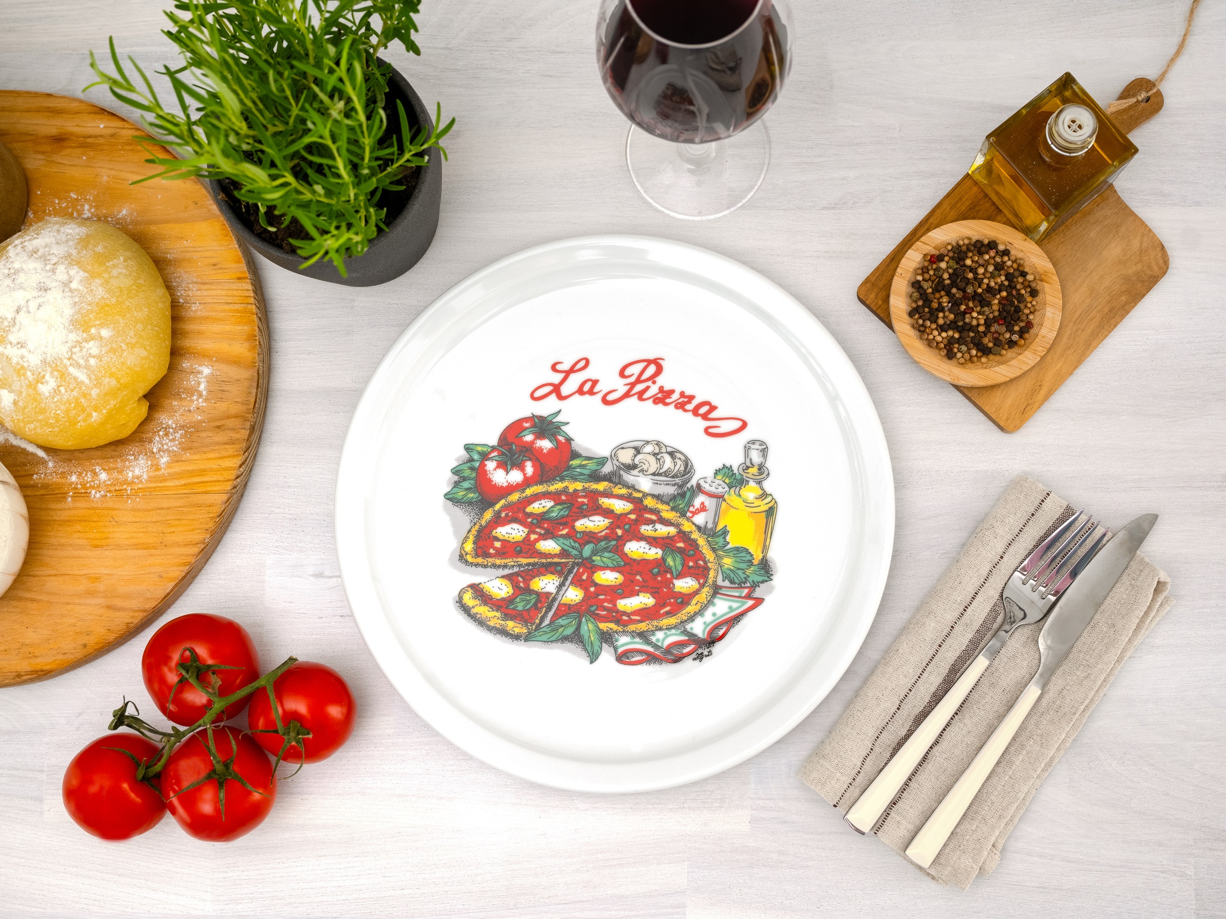 CreaTable Pizzateller »Milano La Pizza, Teller Set, 4-tlg.« Vielseitig einsetzbar, Europäische Qualität