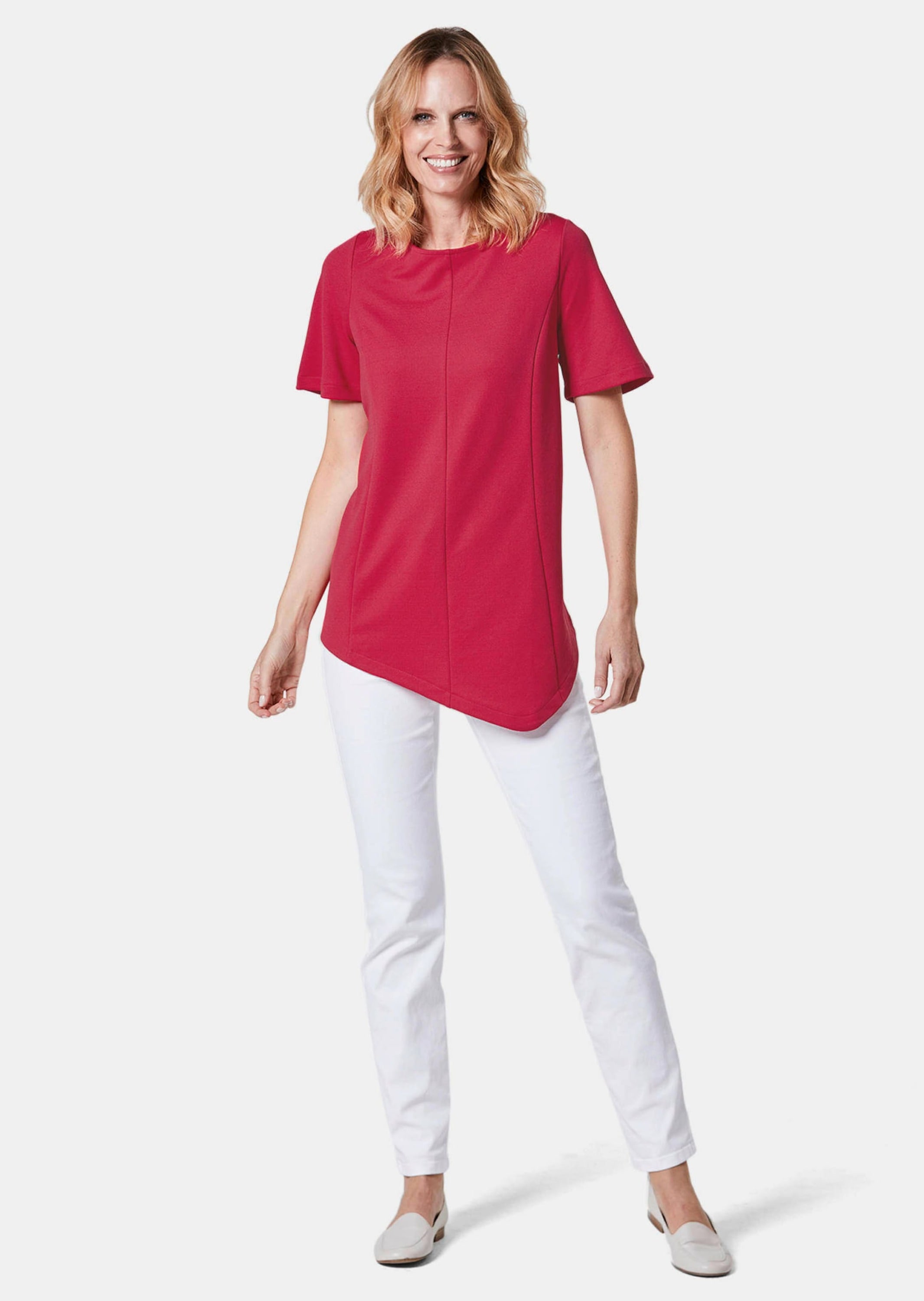 GOLDNER Langarm-Poloshirt »Kurzgröße Zipfelshirt« Ohne