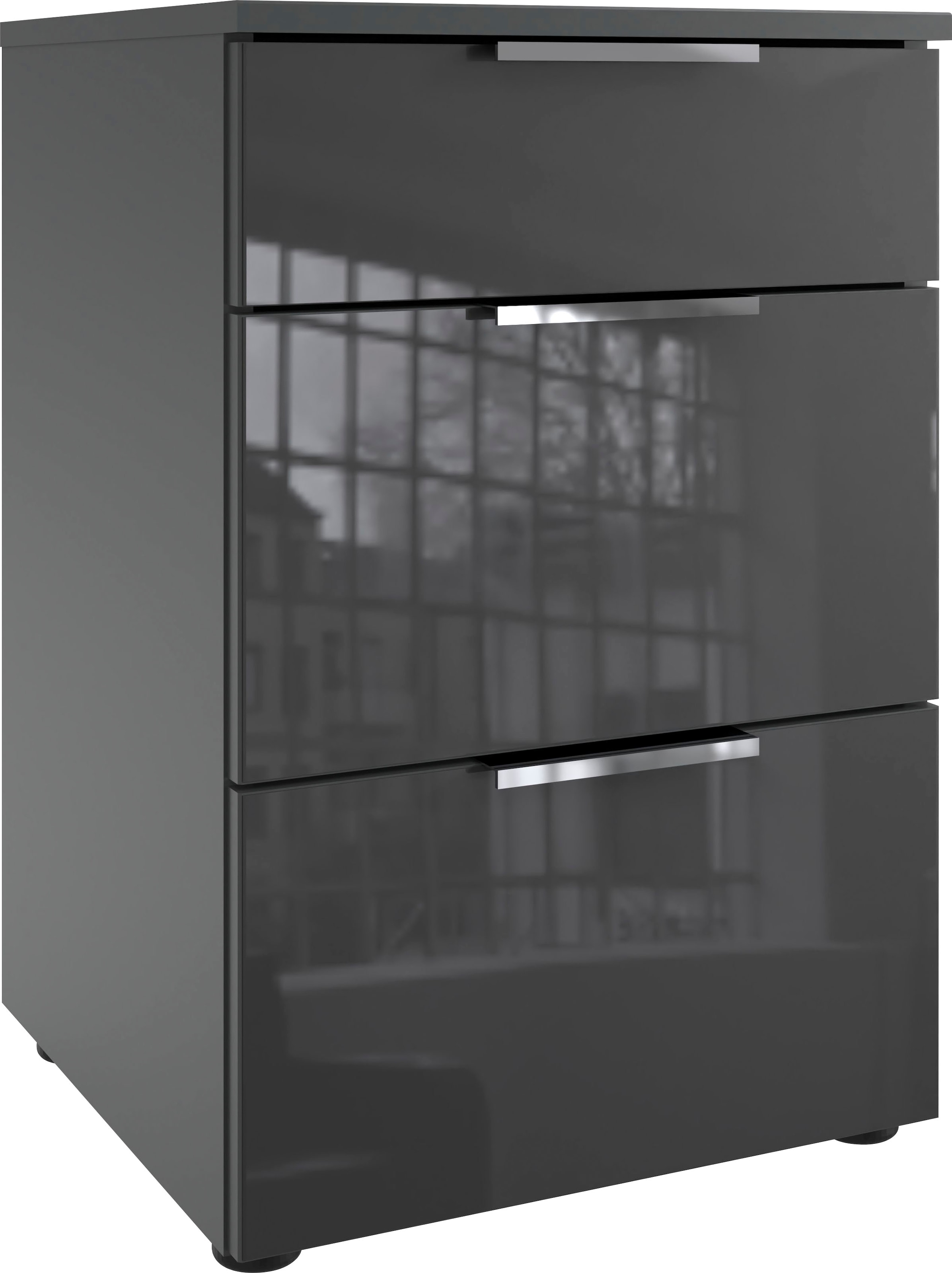 Wimex Nachtkommode »Level36 C by fresh to go«, mit Glaselementen auf der Front, soft-close Funktion, 41cm breit