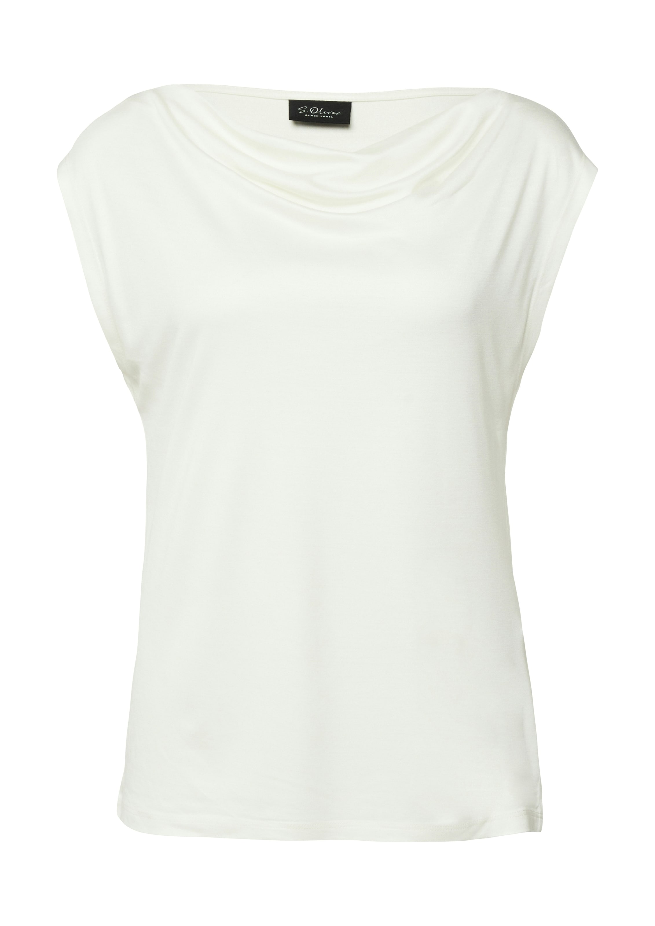s.Oliver BLACK LABEL Wasserfallshirt mit Wasserfall-Kragen und aus reiner Viskose