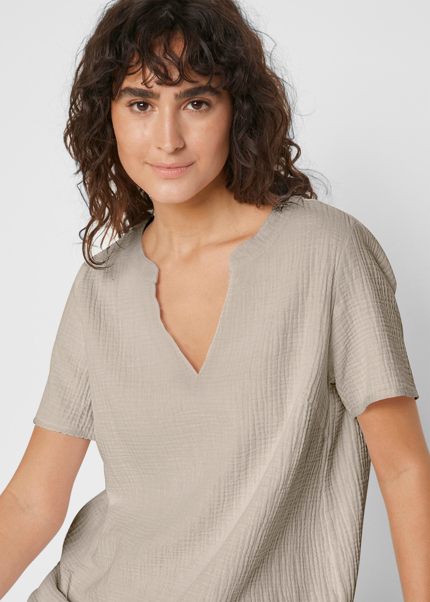 bonprix Longtunika , Musselin Long-Tunika aus reiner Baumwolle
