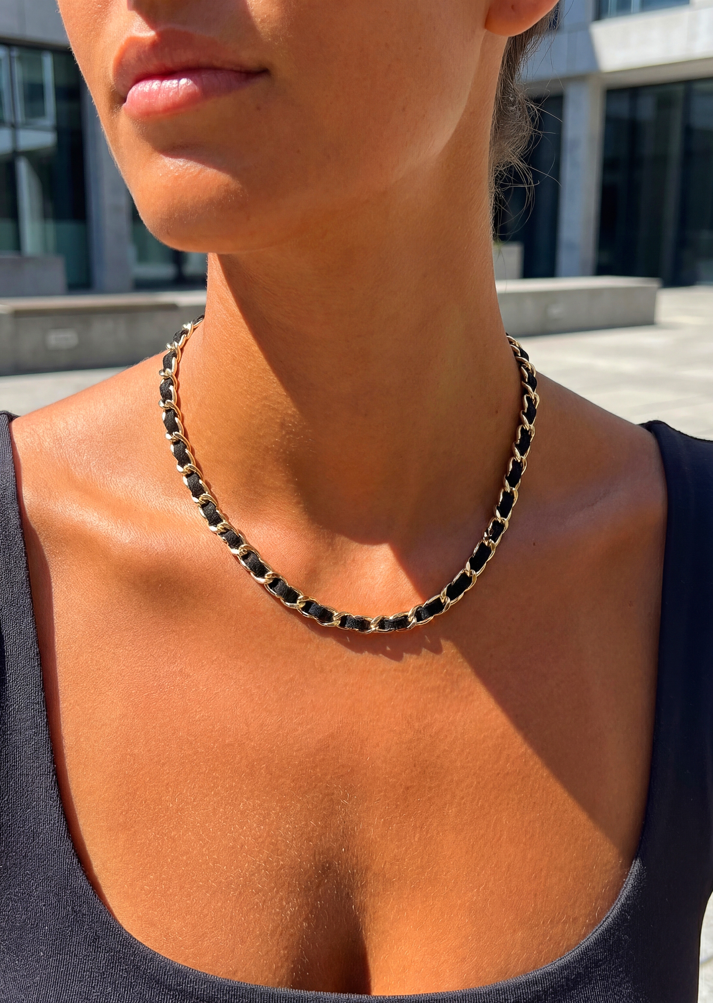 LASCANA Gliederkette Halskette mit Knebelverschluss, weite Panzerkette