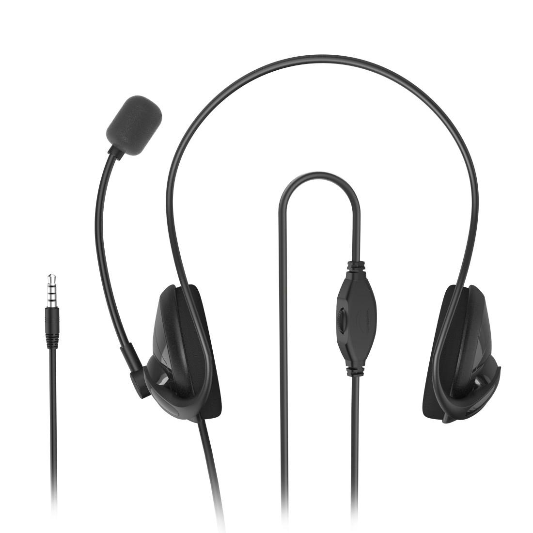 Hama PC-Headset »PC-Office-Headset "NHS-P100 V2" mit Neckband, Stereo, Headset Schwarz«