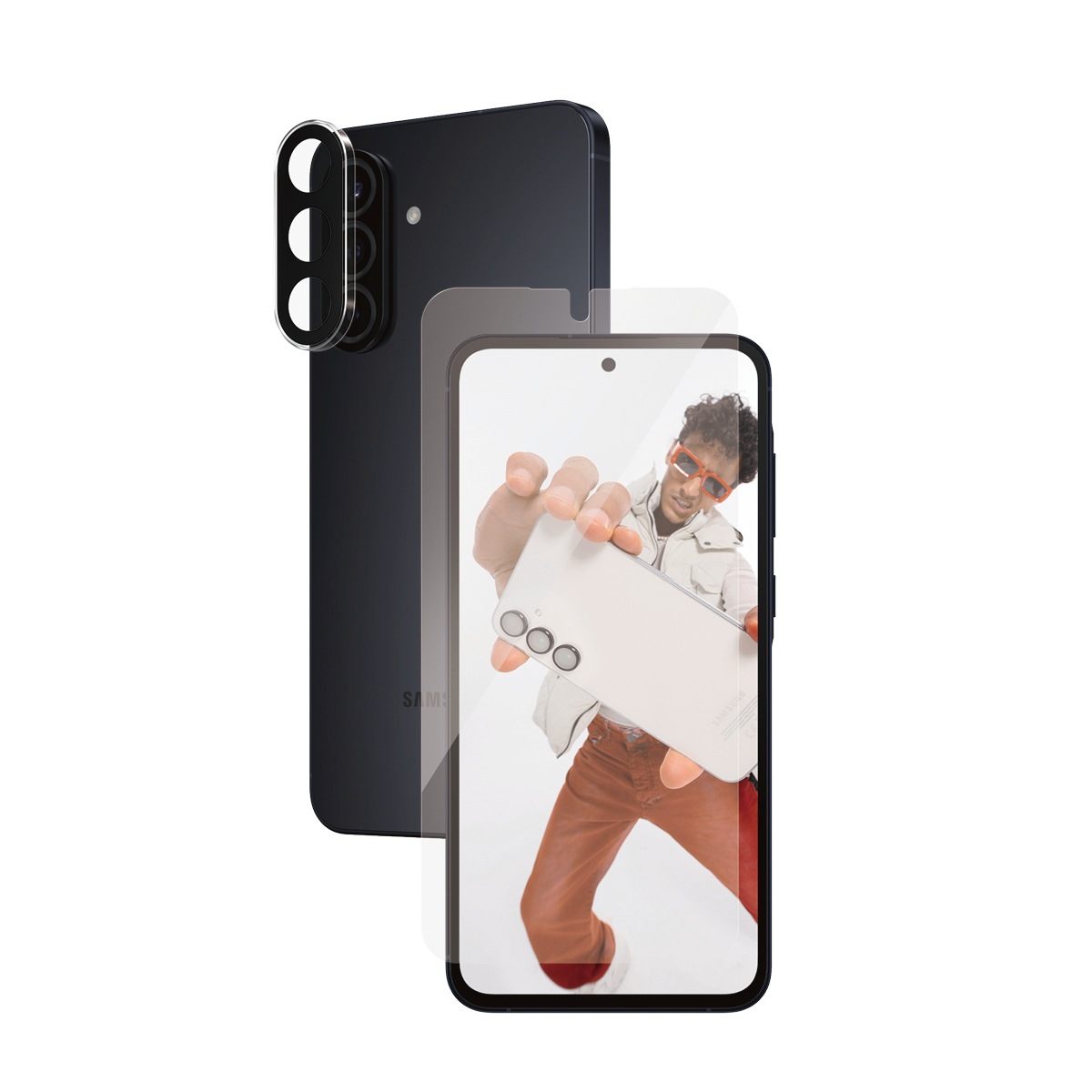 SAFE by PanzerGlass Displayschutzglas »2-in-1 Protection Ultra-Wide Fit Screen + Camera Lens Protection«, für Samsung Galaxy A56 5G, Displayschutzfolie, Schutzfolie, Bildschirmschutz, kratz- & stoßfest
