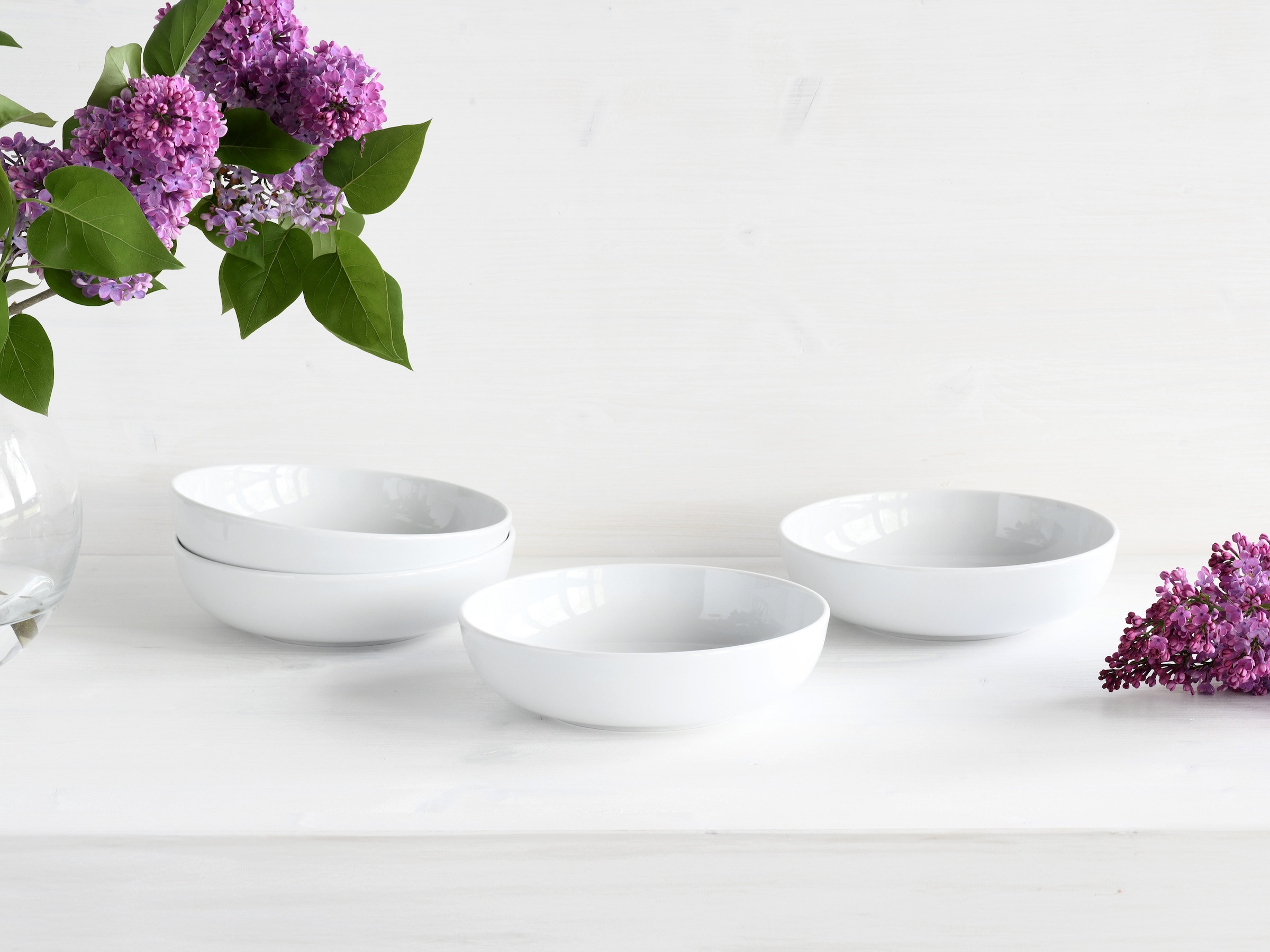 CreaTable Schale »Allround Weiss, Poke Bowl 21 cm 4-tlg« 4 Stk. aus Porzellan Daily Use, Zeitlos