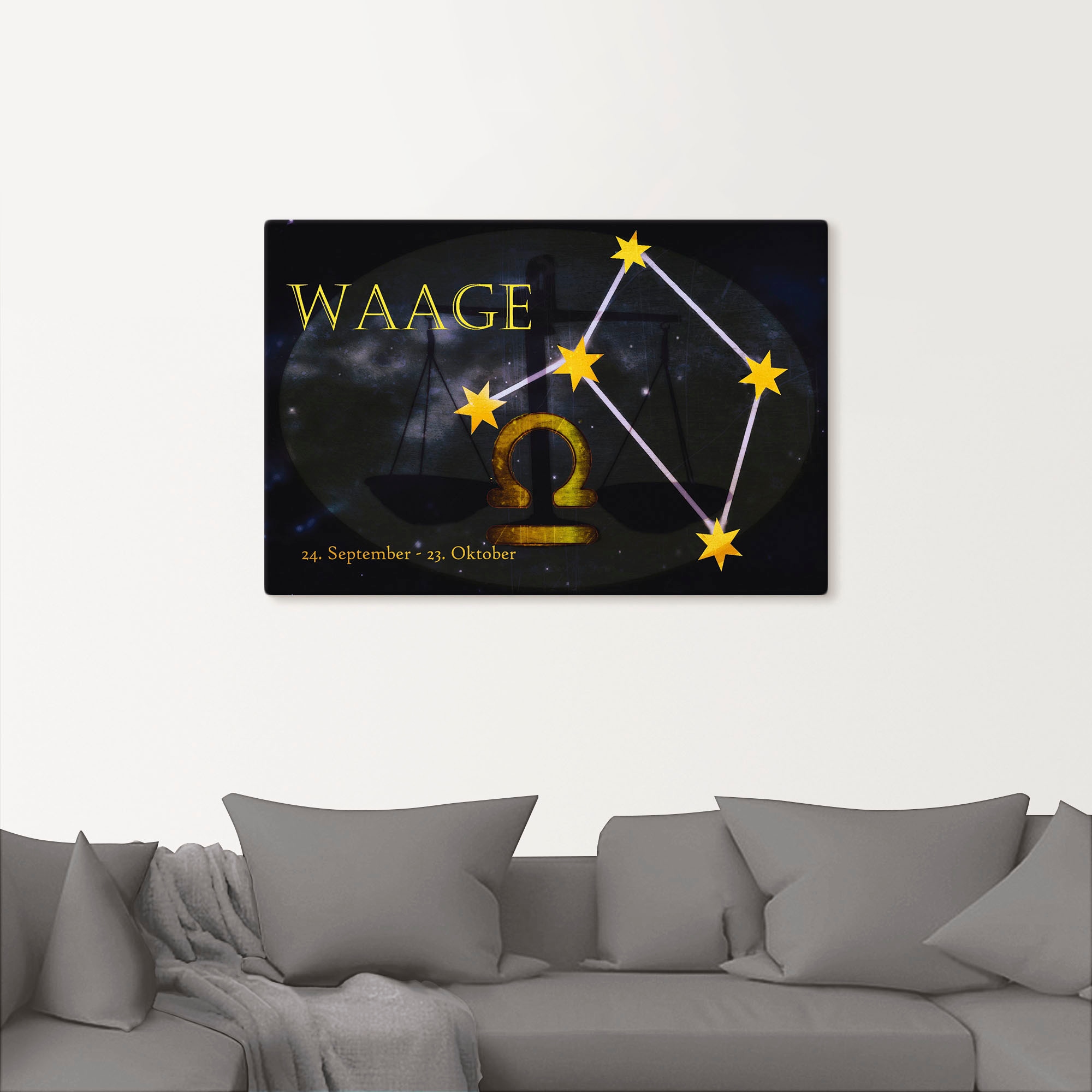 Artland Wandbild »Sternzeichen - Waage«, Bilder von Sternzeichen, (1 St.), als Leinwandbild, Poster, Wandaufkleber in verschied. Größen