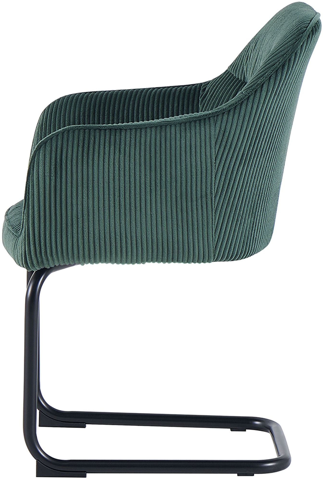byLIVING Freischwinger »ELBA« (Set) 2 Stk.Grob-Cord, 110 kg, 180° drehbar Rückholfunktion, Schwingstuhlgestell