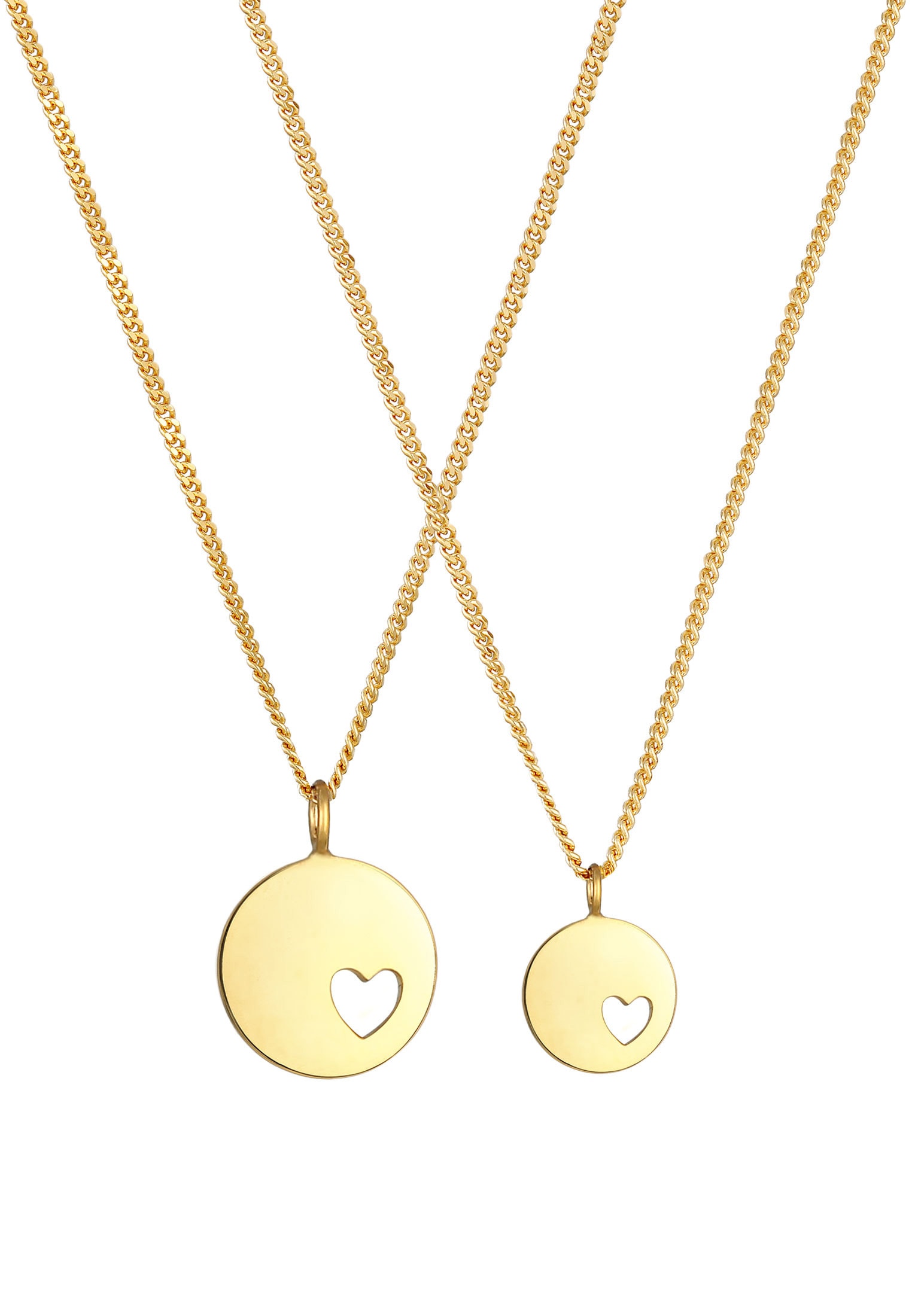 Elli Ketten-Set »Halskette Plättchen Herz Liebe Mutter Tochter 925 Silber«