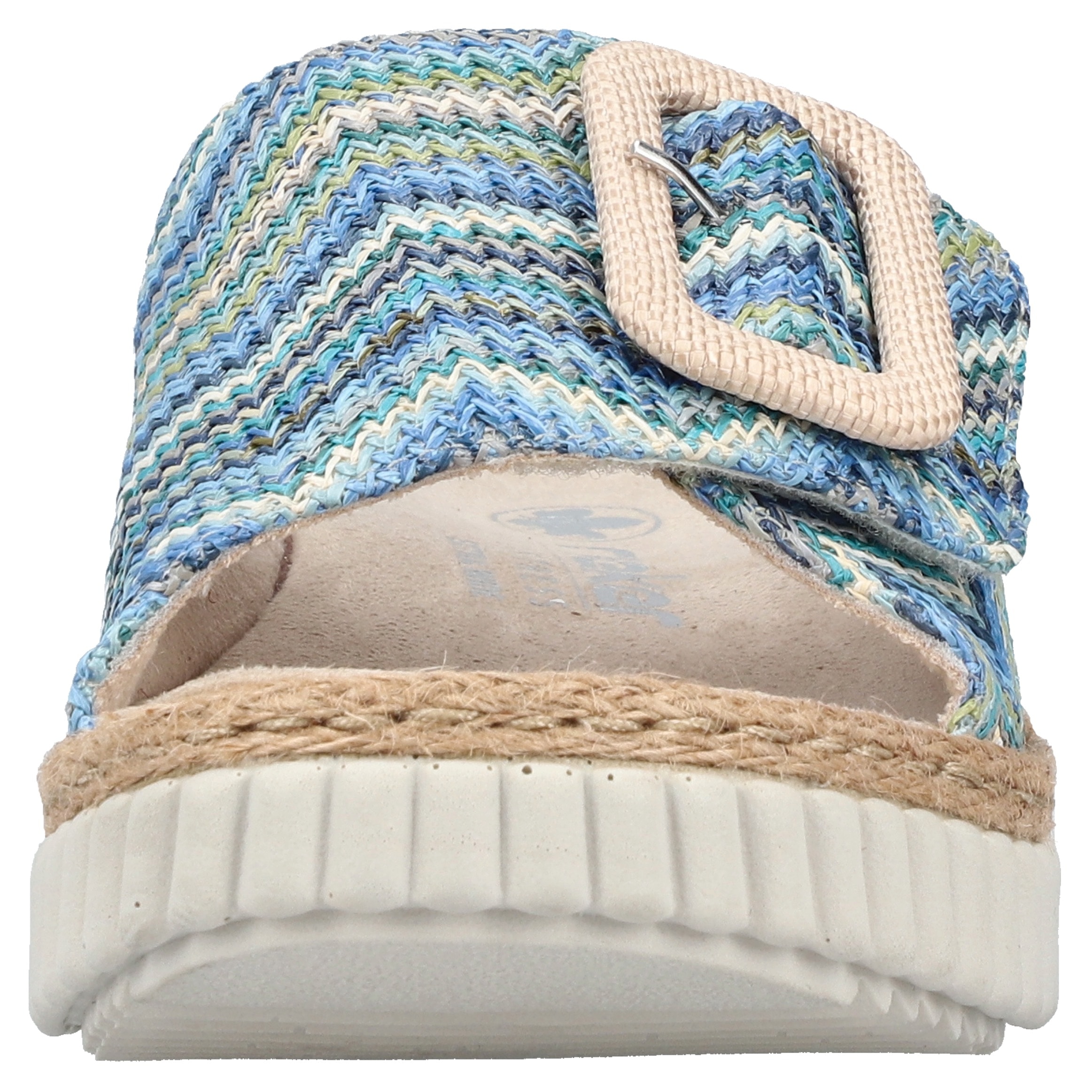 Rieker Keilpantolette, Sommerschuh, Strandschuh, Hausschuh mit praktischem Klettverschluss