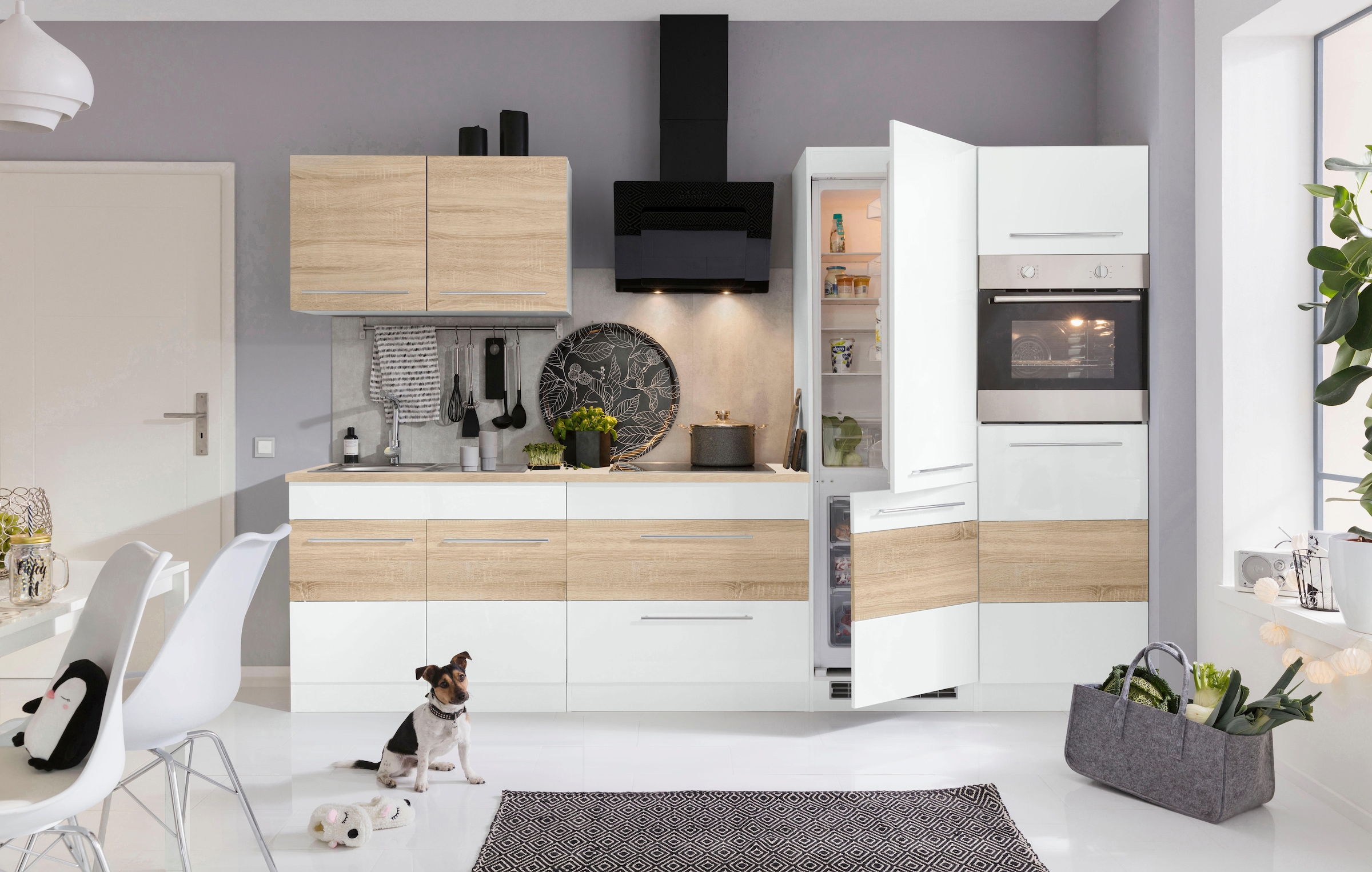 KOCHSTATION Küchenzeile »KS-Trient« Breite 300 cm, wahlweise mit E-Geräten, mit Arbeitsplatte