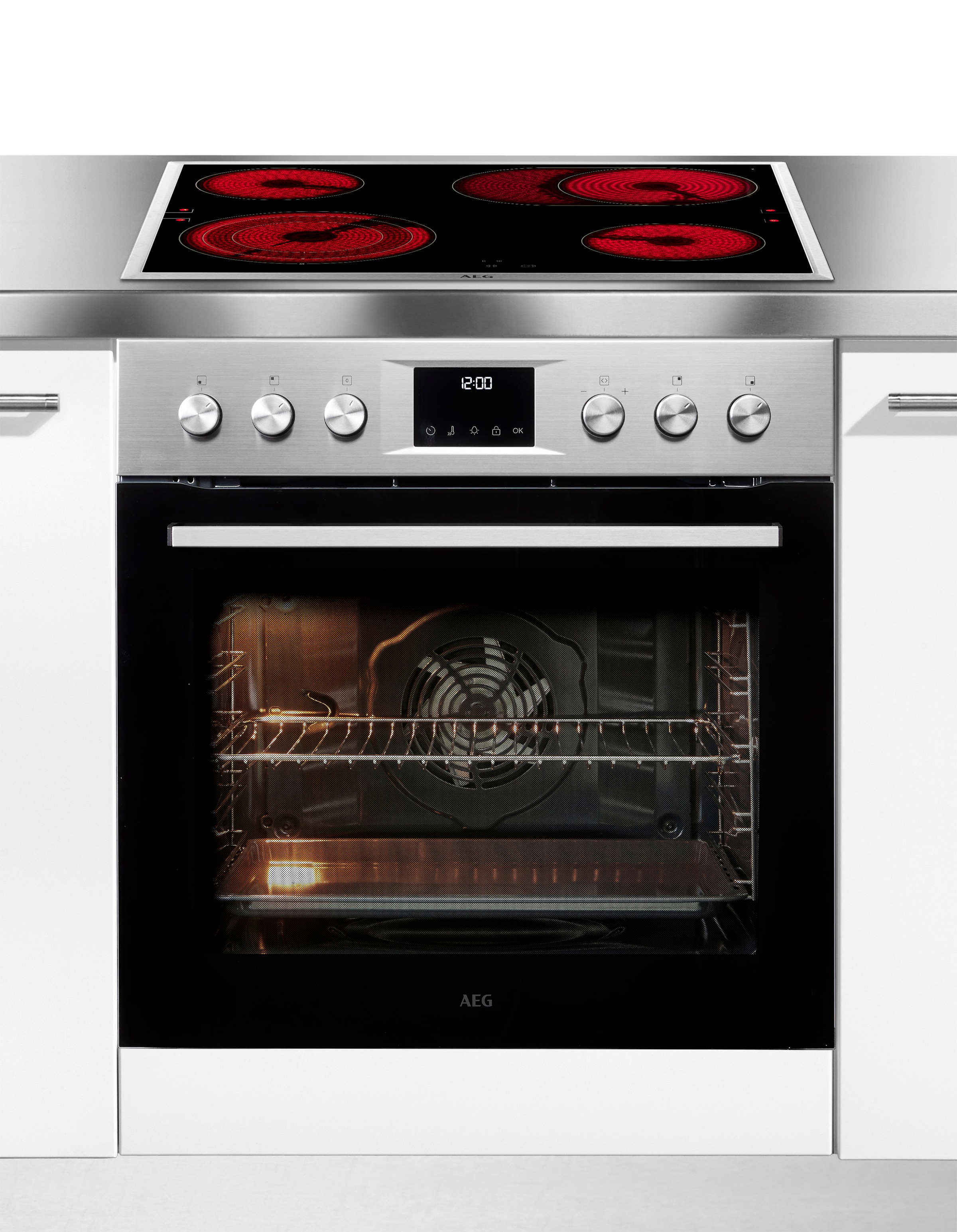 AEG Elektro-Herd-Set Serie 5000 »OU5PE40SM« Pyrolyse-Selbstreinigung Heißluft: Gleichmäßiges Garen auf 3 Ebenen: ideal für Mehrblech‑Backen