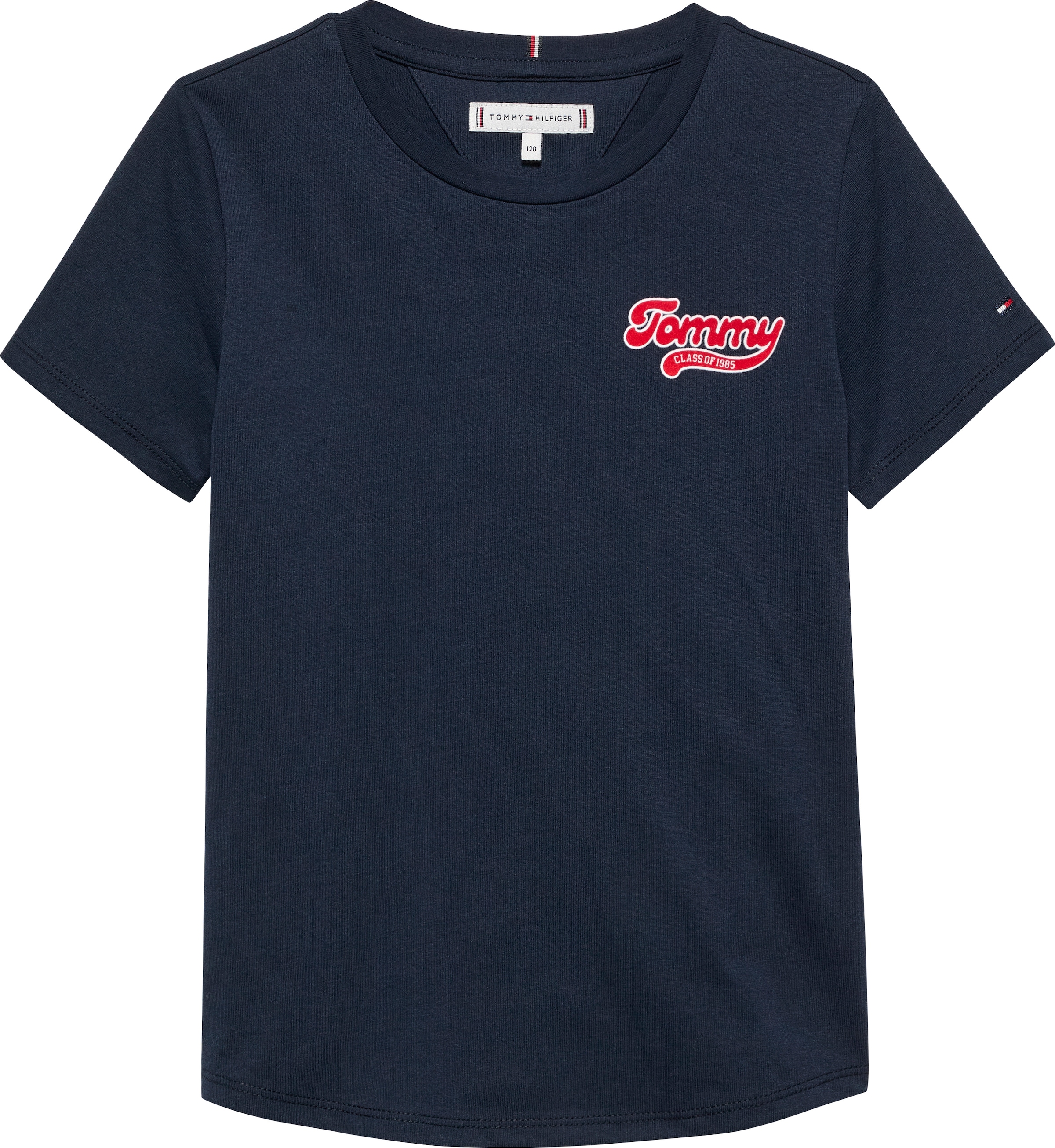 Tommy Hilfiger T-Shirt »TOMMY GRAPHIC FLOCK TEE S/S«, Kinder bis 16 Jahre, Druck