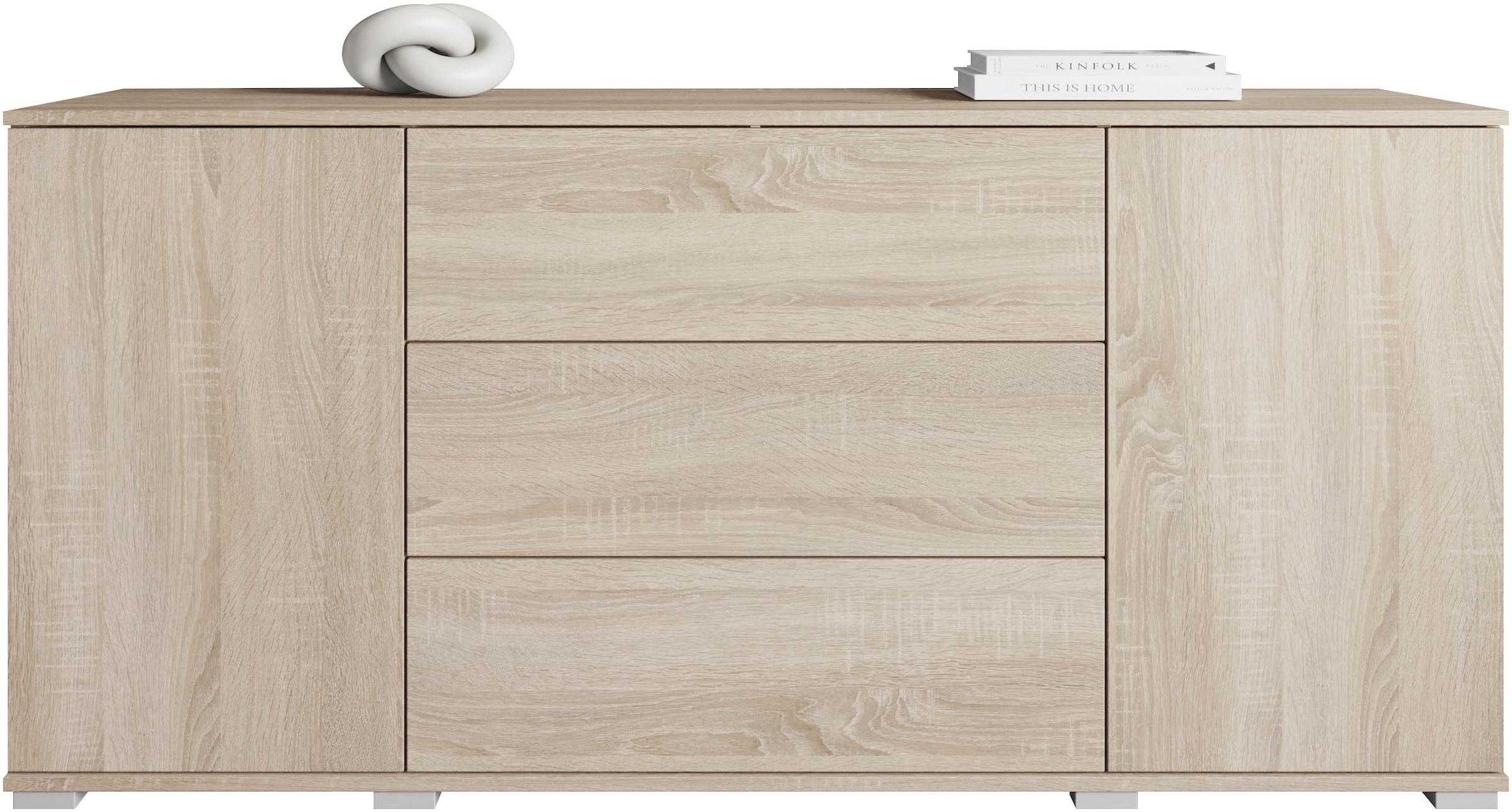 INOSIGN Sideboard »Kenia, Kommode für das Schlafzimmer/Wohnzimmer«, (1 St.), Modernes Sideboard mit 3 Schubladen und 4 Fächern, Breite 150 cm