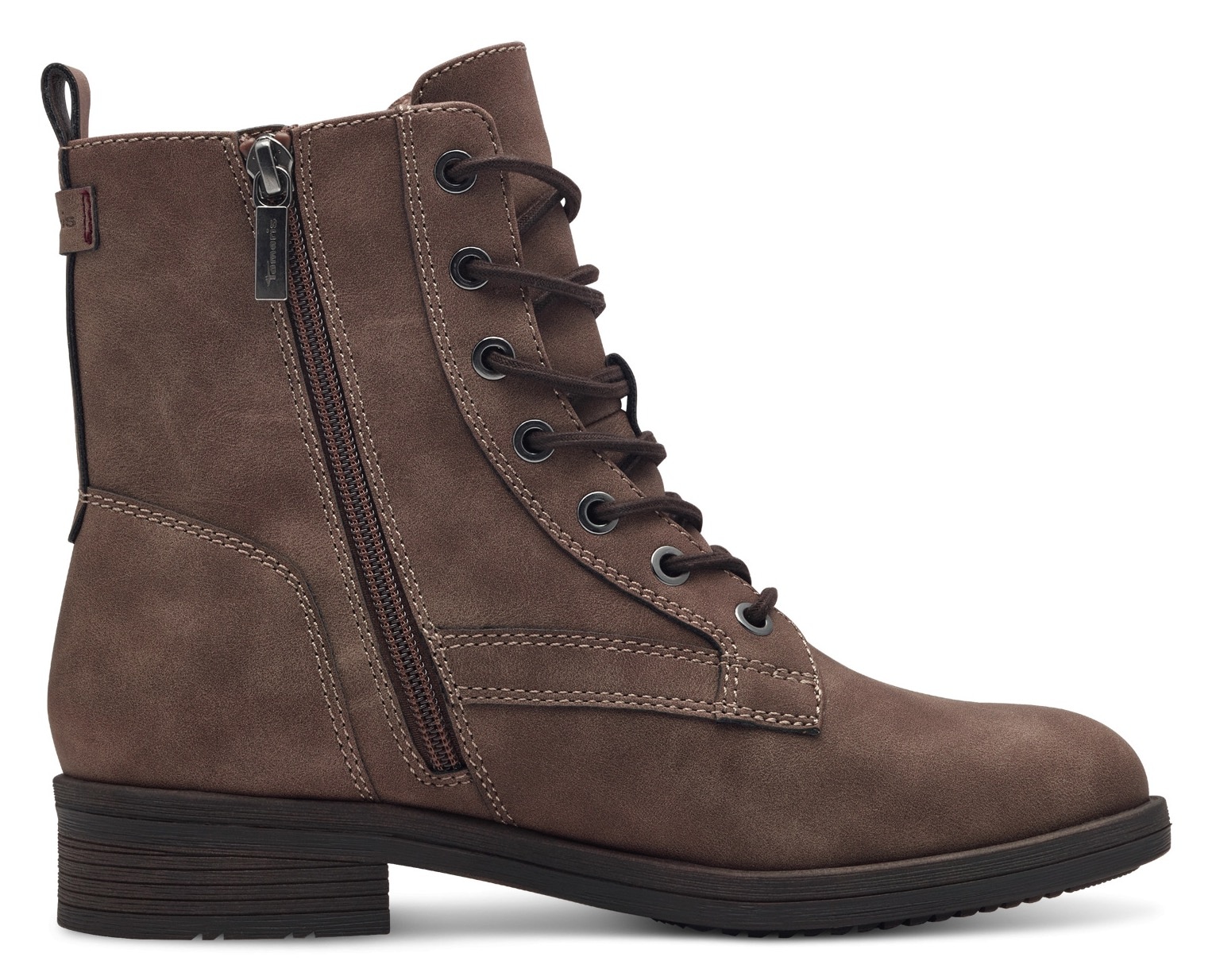 Tamaris Schnürboots, Blockabsatz, Schnürboots Stiefelette mit Zierreißverschluss