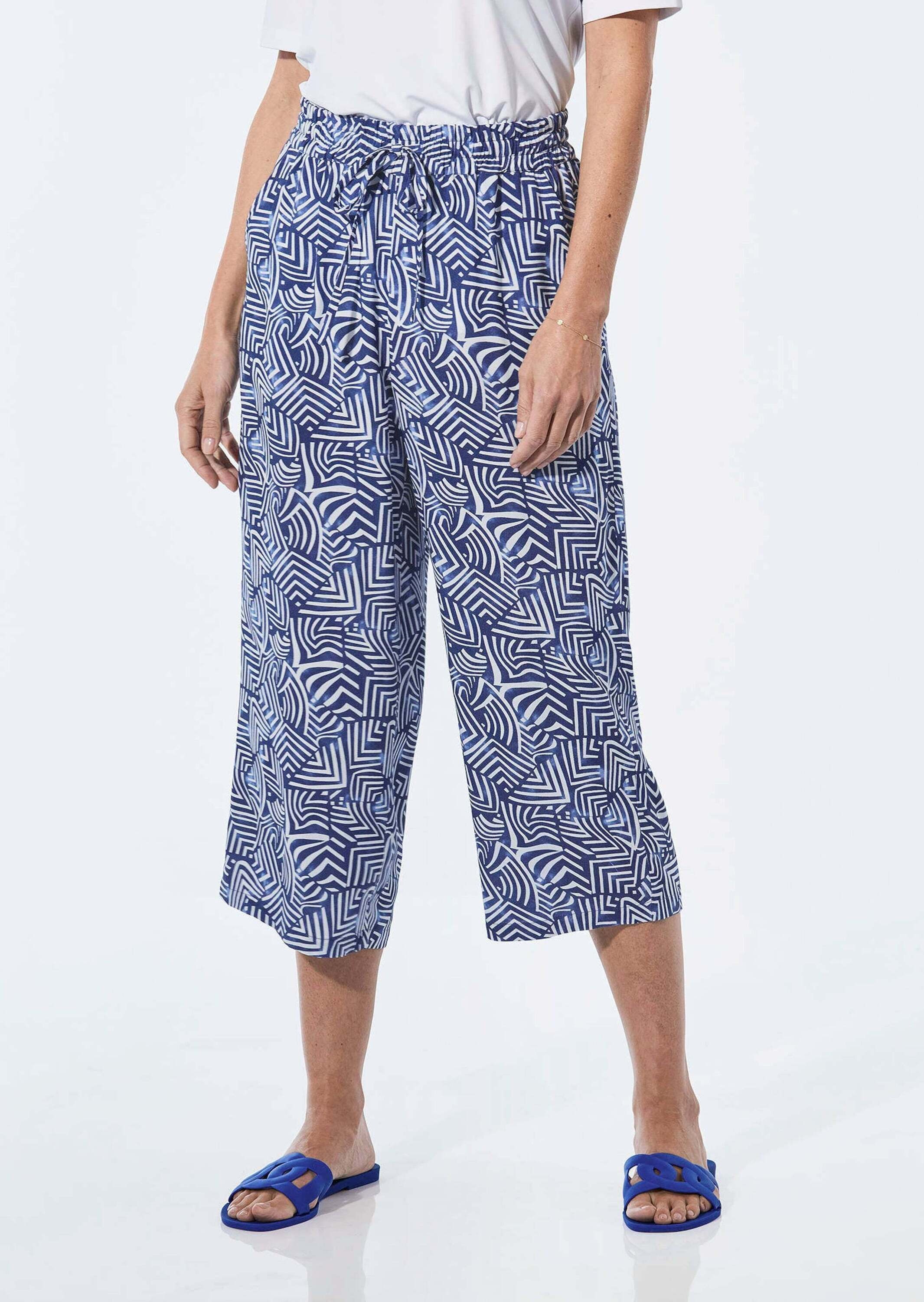 GOLDNER Schlupfhose »Midi-Hose floral mit weitem Bein«
