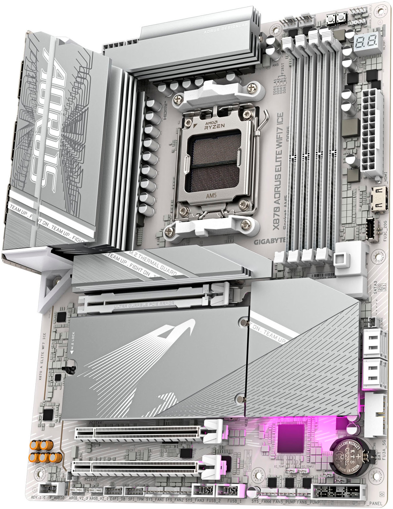 Gigabyte Mainboard »X870 AORUS ELITE WIFI7 ICE Mainboard - Unterstützt AMD Ryzen 9000 CPUs«