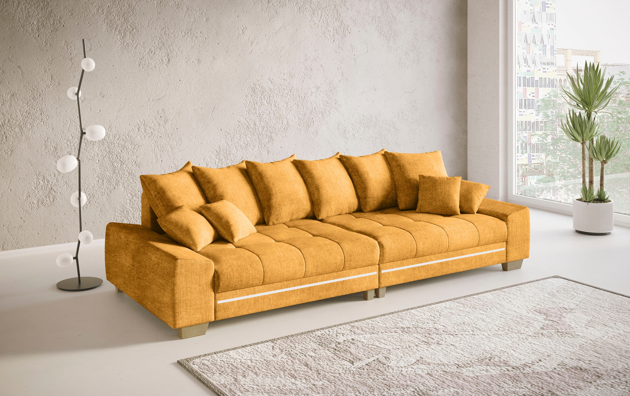 Mr. Couch Big-Sofa »Nikita II«, mit RGB-LED Beleuchtung, wahlweise mit Kaltschaum