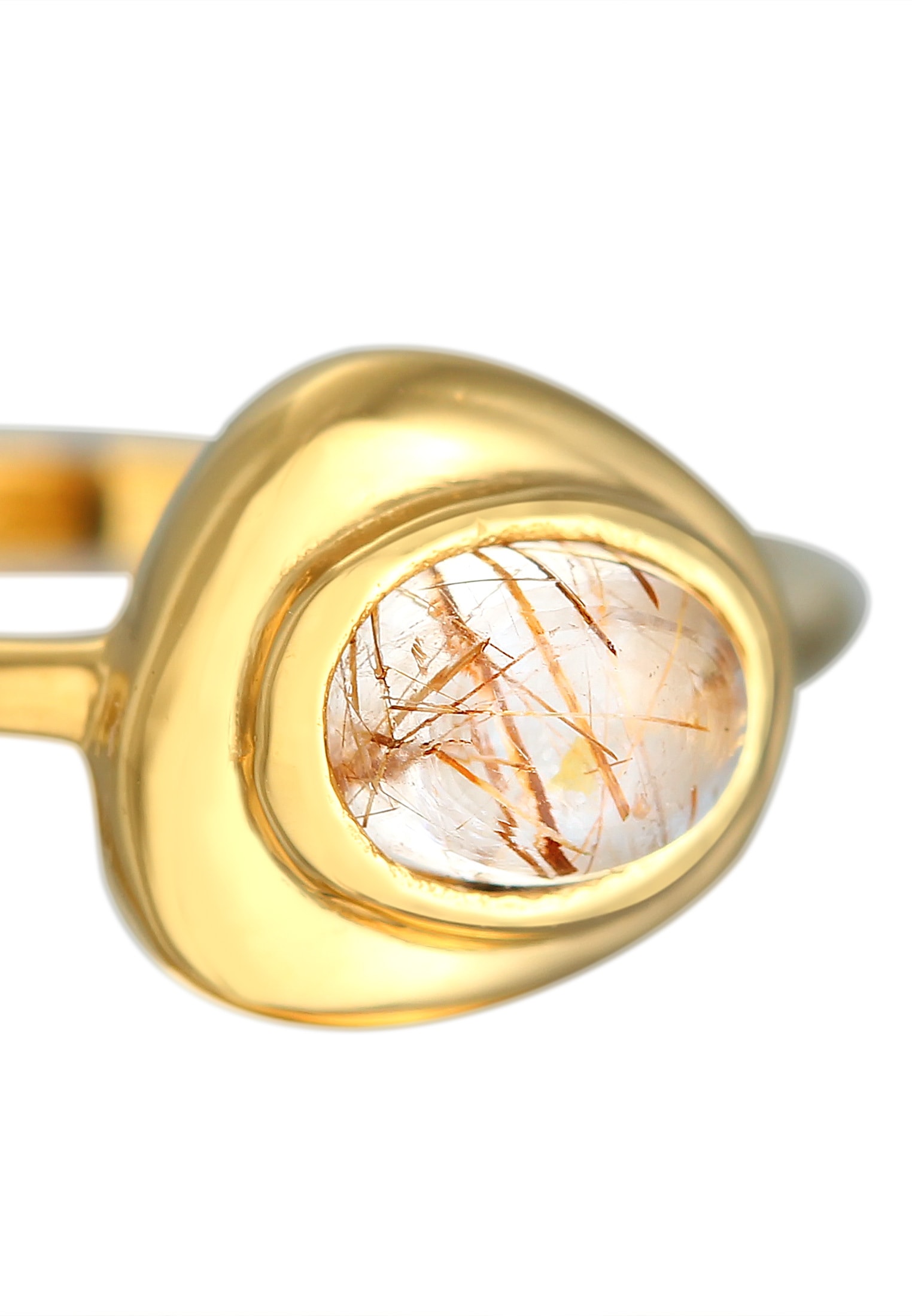 Elli Premium Silberring »Ring Quarz Engelshaar oval 925 Silber«