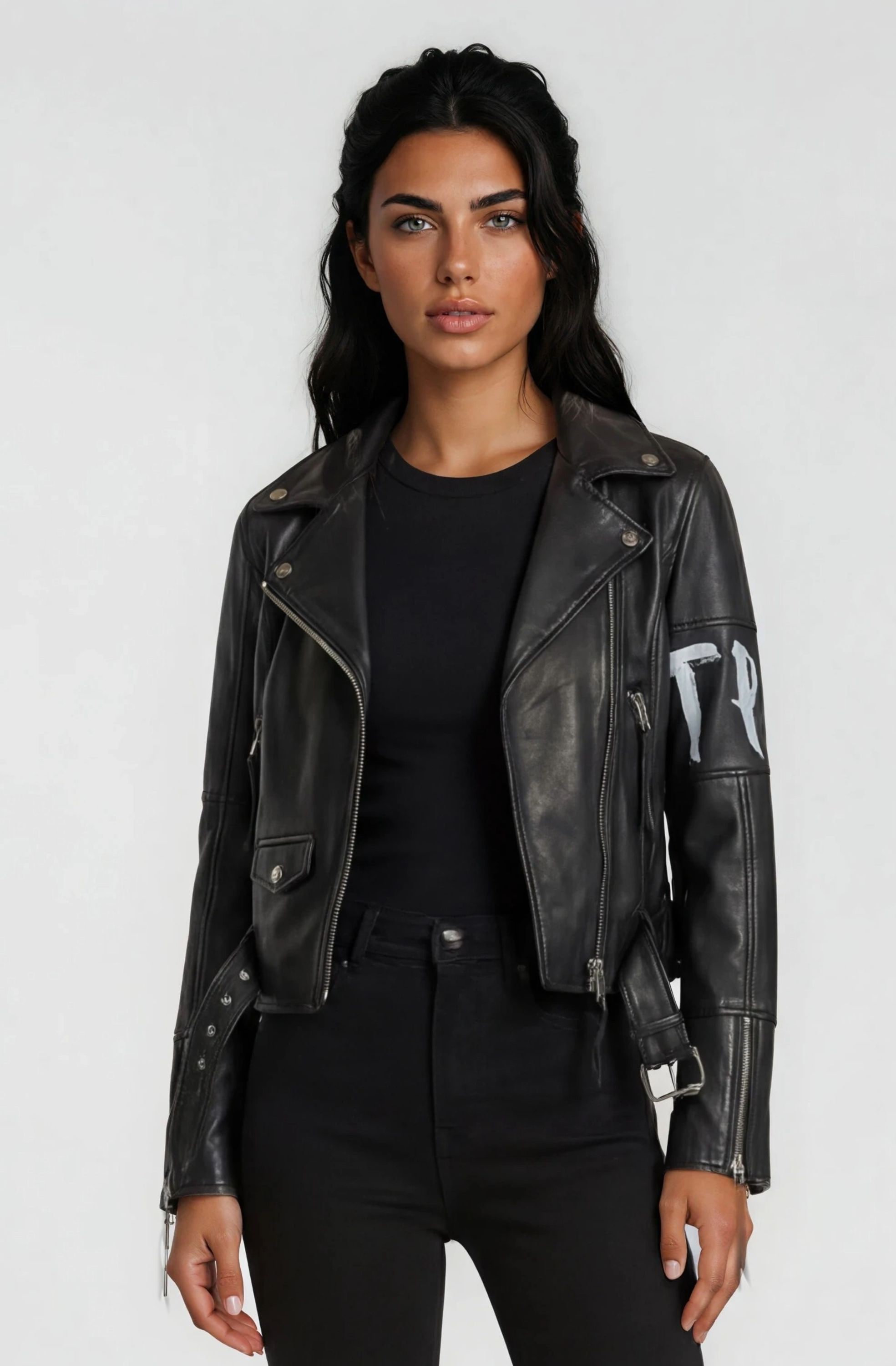 trueprodigy Lederjacke »Laila mit auffälligem Print und Gürtel« ohne Kapuze