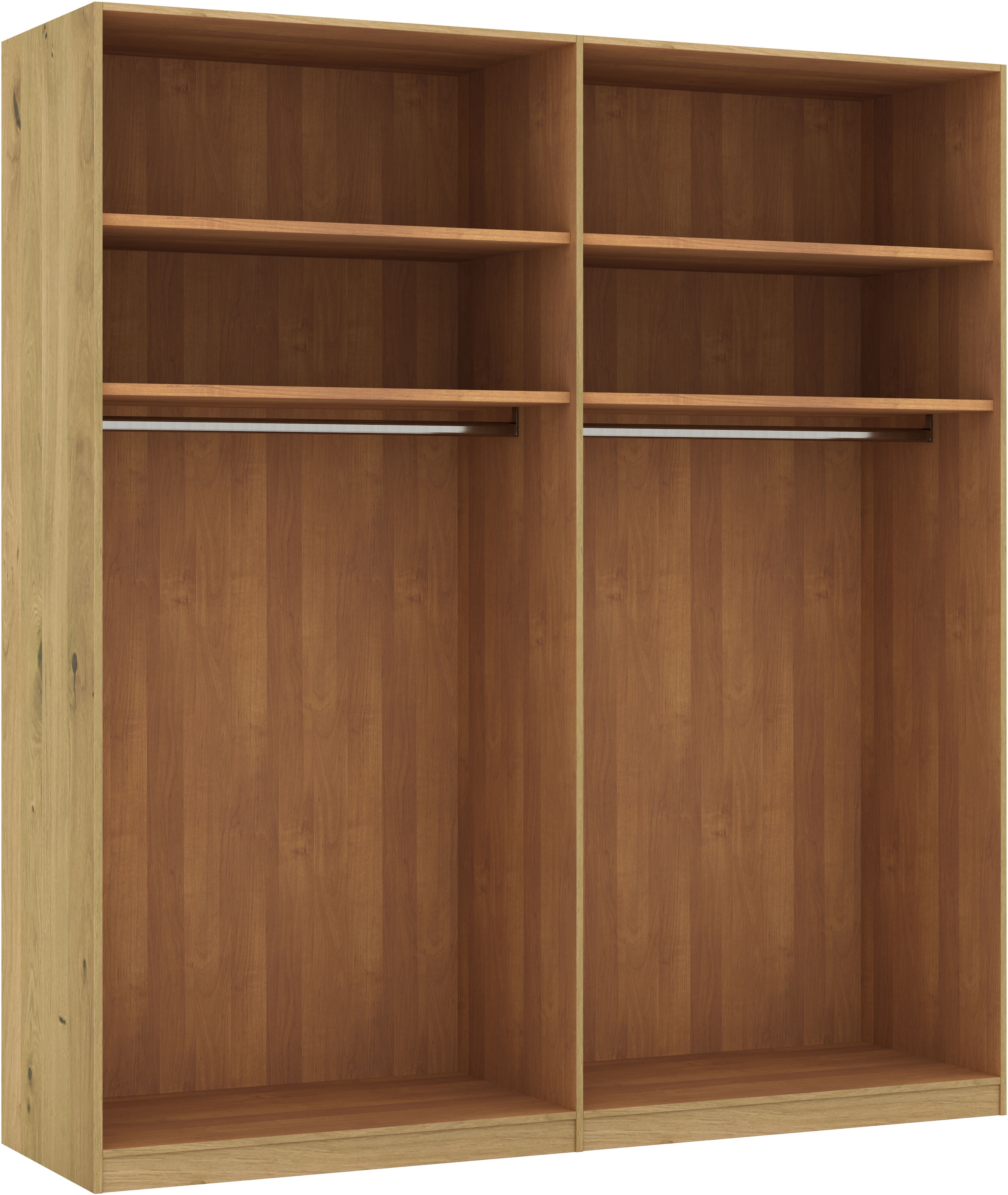 Musterring Drehtürenschrank »Savona, Kleiderschrank, Schrank, Garderobe, teilmassiv Eiche«, (mit Türdämpfern, in 5 Breiten & 2 Höhen, extra Böden, MADE IN GERMANY), Türen in Bianco-Eiche massiv, mit Querriegel, verschiedene Größen
