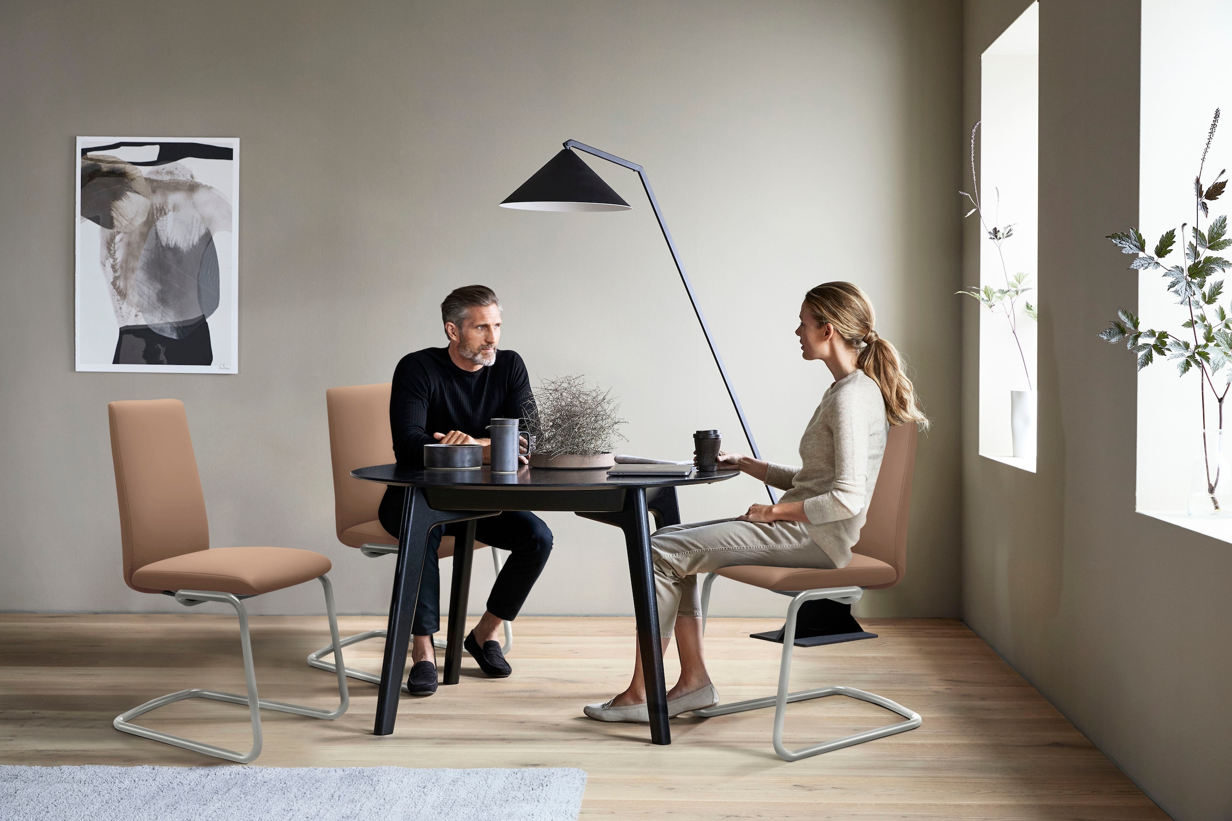 Stressless® Polsterstuhl »Laurel«, Leder PALOMA, Low Back, Größe M, mit Beinen aus Stahl in Schwarz matt