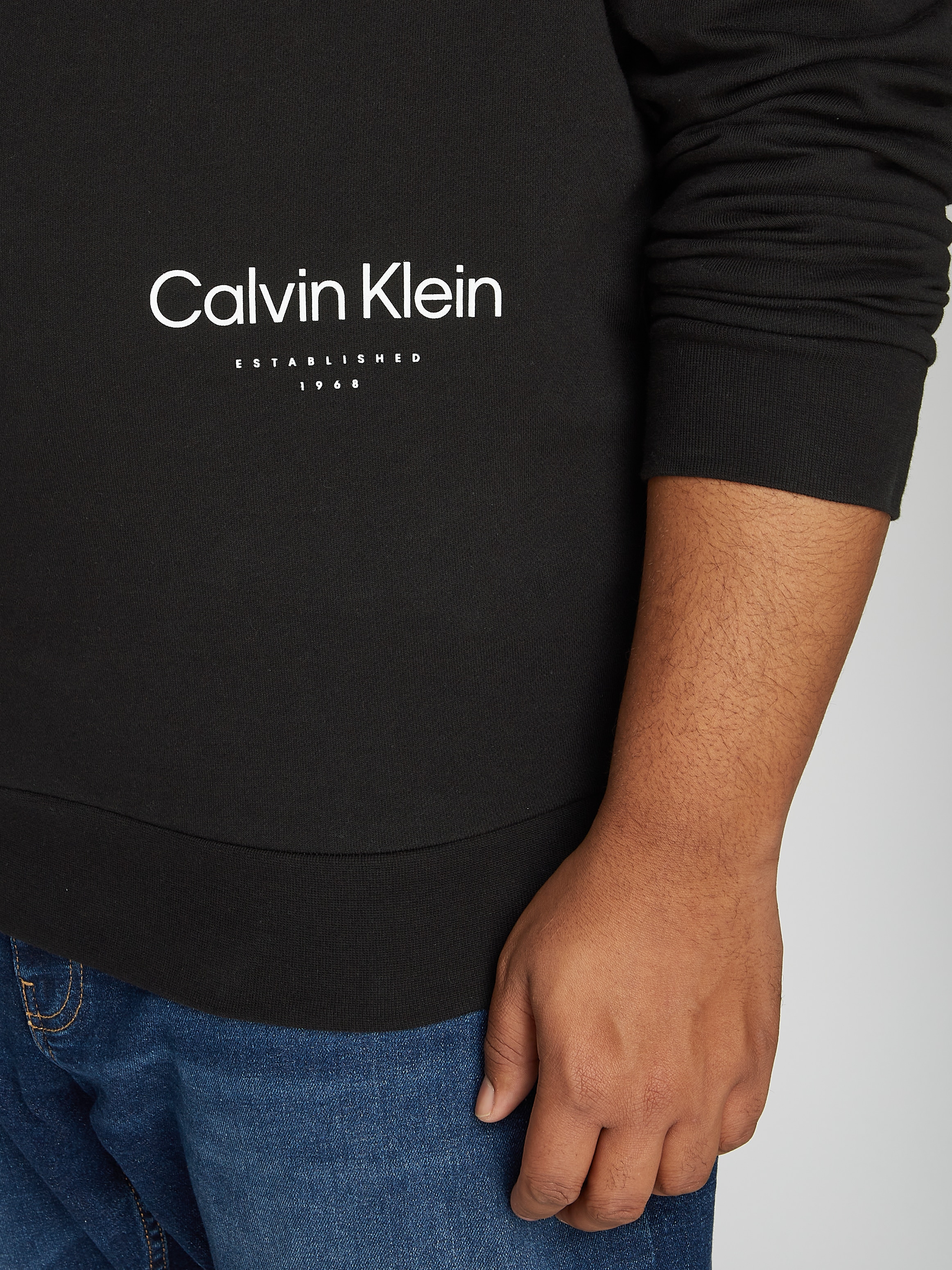 Calvin Klein Big&Tall Sweatshirt »BT_OFF PLACEMENT LOGO SWEATSHIRT«, in großen Größen mit Logoschriftzug