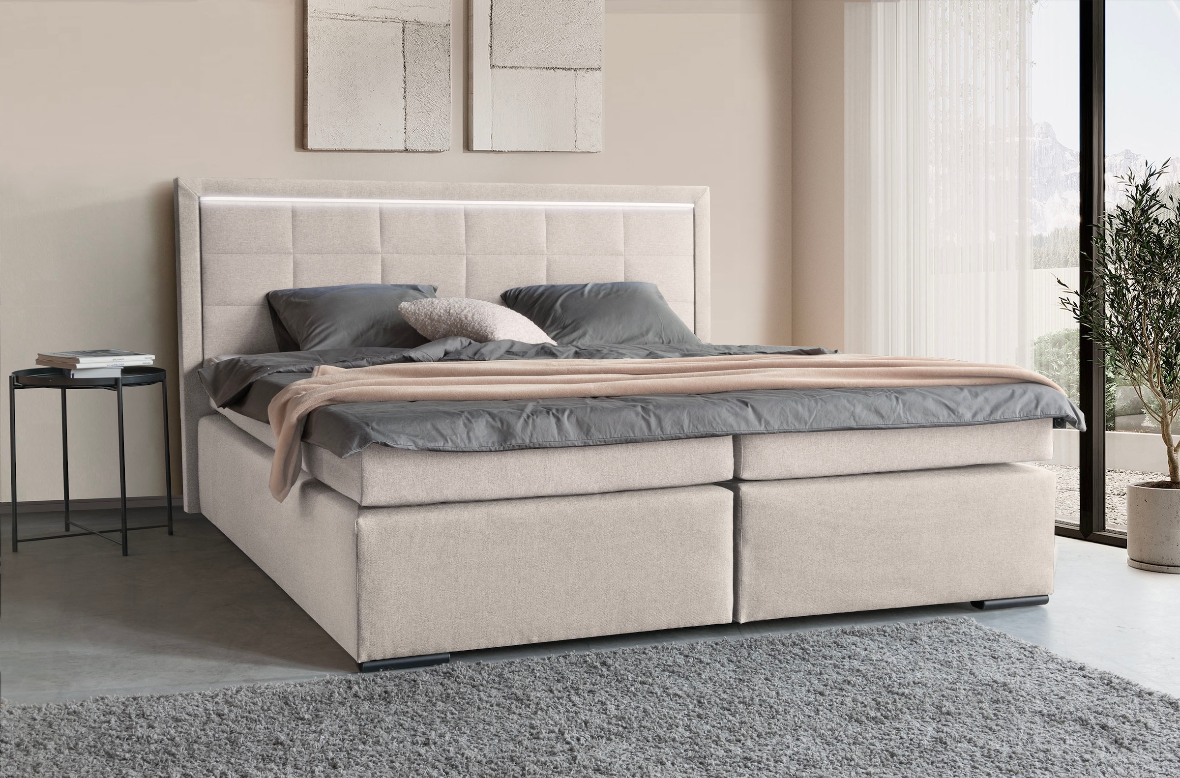 COLLECTION AB Boxspringbett »30 Jahre Jubiläums-Modell Athena«, in H2,H3 & H4, wahlweise mit LED-Leiste