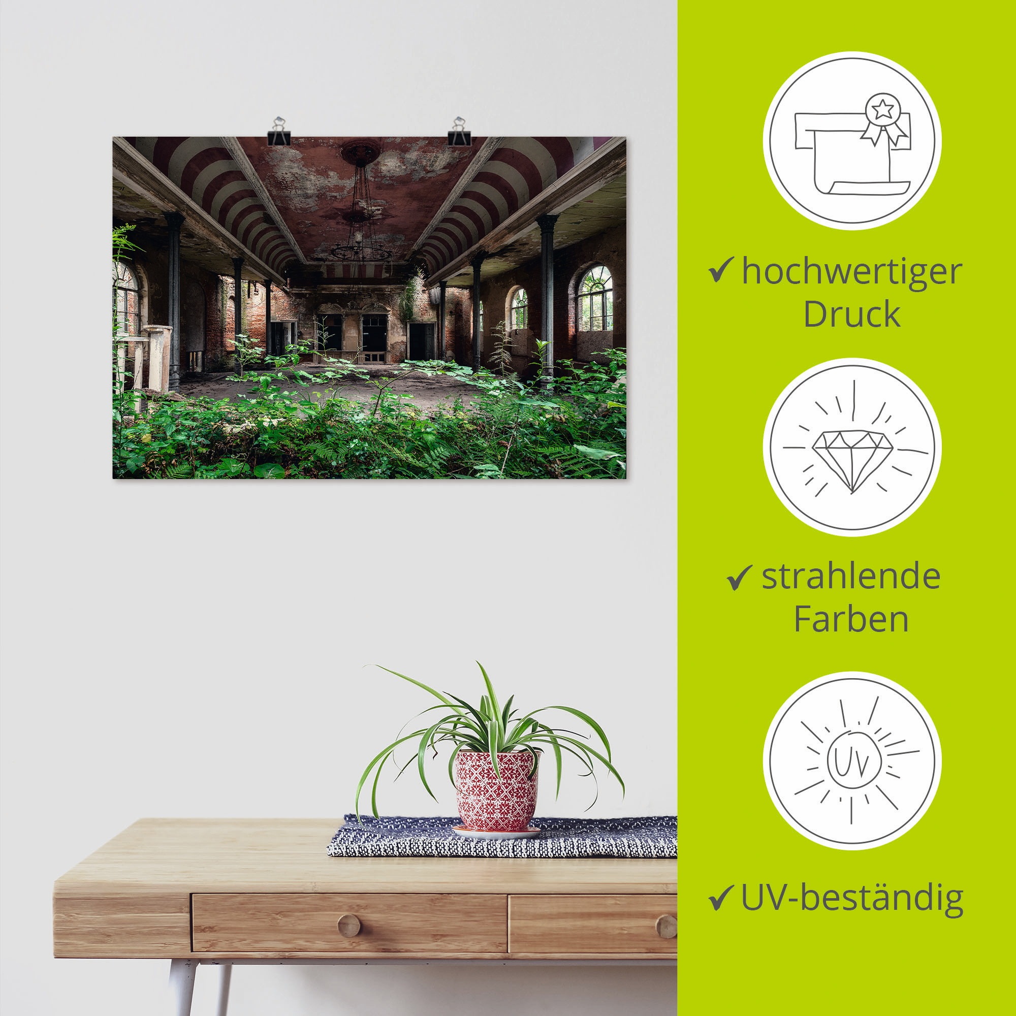 Artland Wandbild »Lost Places - Tanzsaal - verlassen« Gebäude 1 Stk. tlg. als Leinwandbild, Poster in verschied. Größen