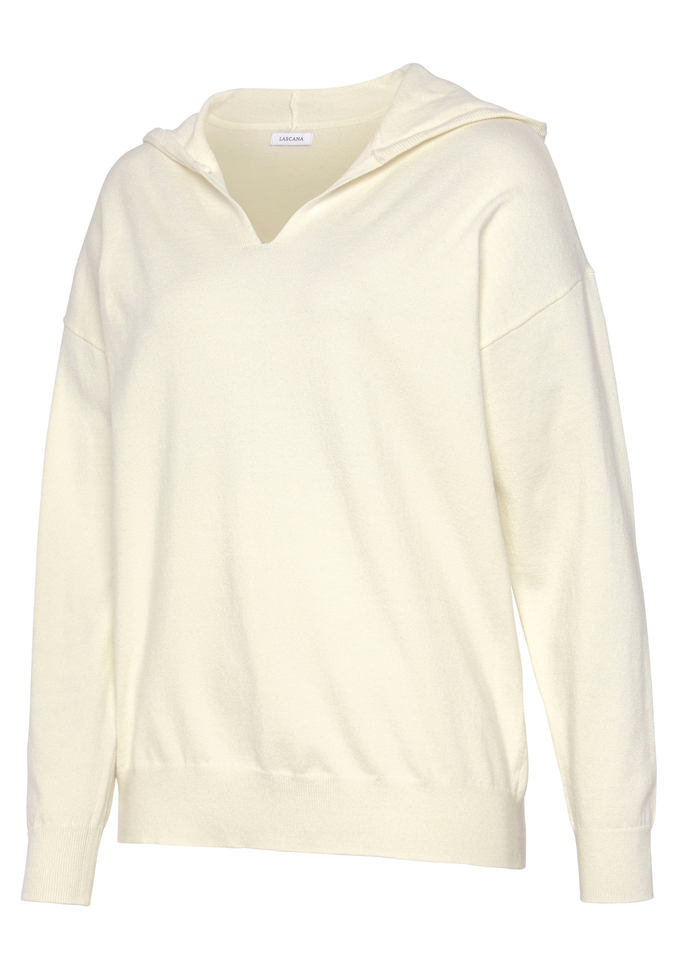 LASCANA Strickpullover, Kapuzensweatshirt aus weicher Viskosemischung, Loungewear