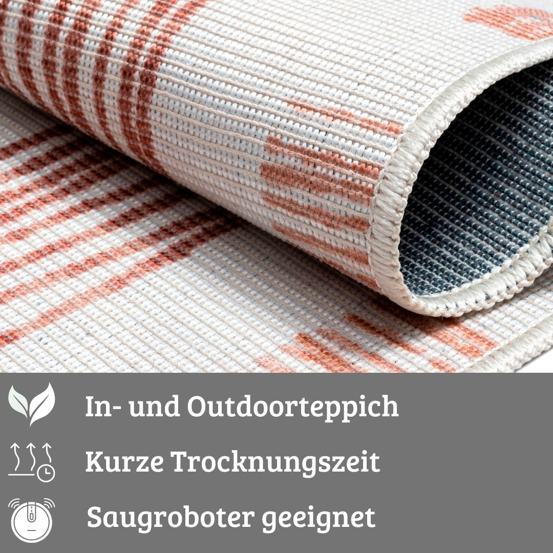 my home Teppich »Rheya Lagerräumung«, rechteckig, 8 mm Höhe, Flachgewebe, modernes Design, waschbar, In- und Outdoor geeignet