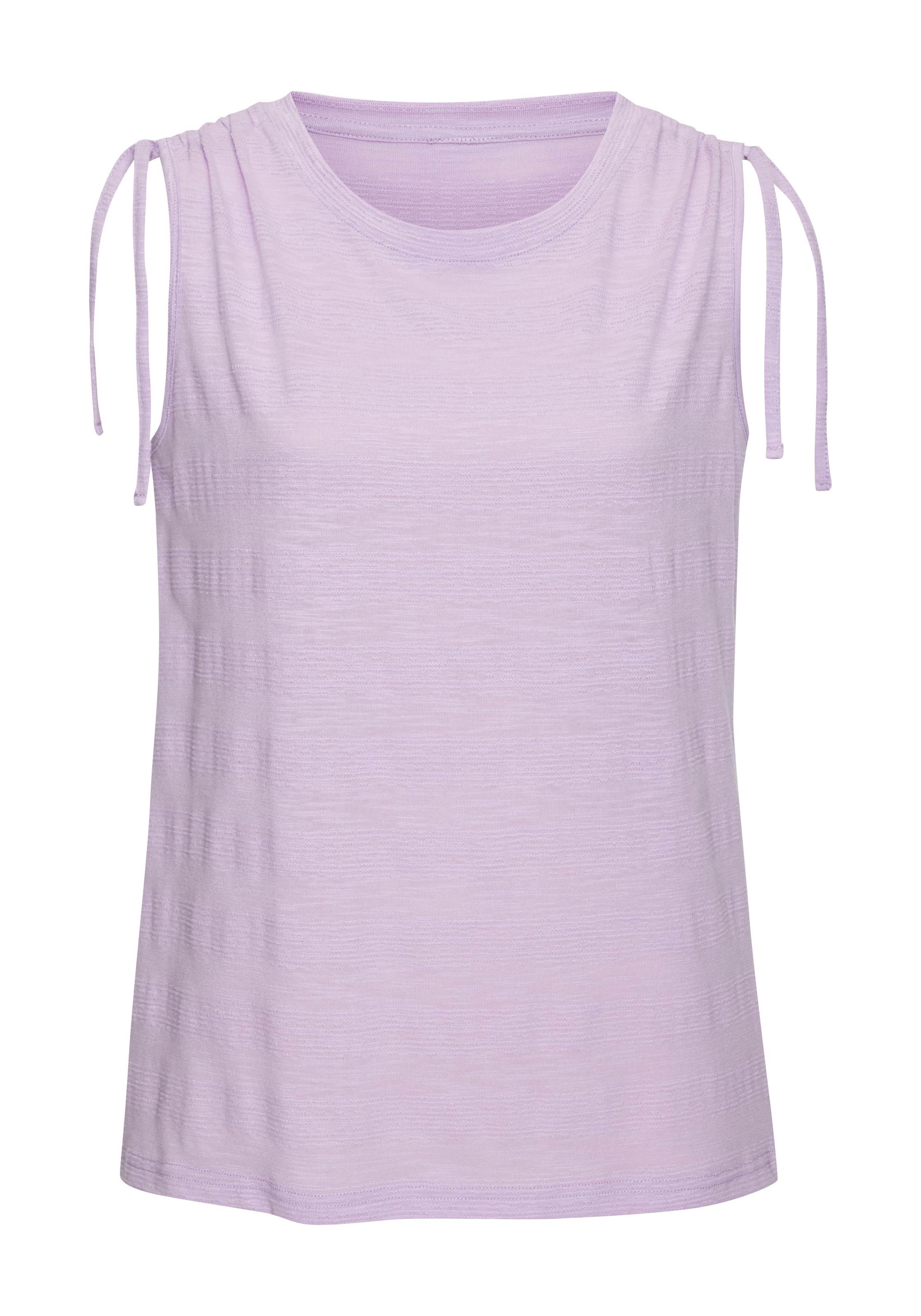 Vivance Tanktop »mit verstellbarer Raffung an der Schulter«, (2er-Pack), aus pflegeleichter Qualität mit Baumwolle