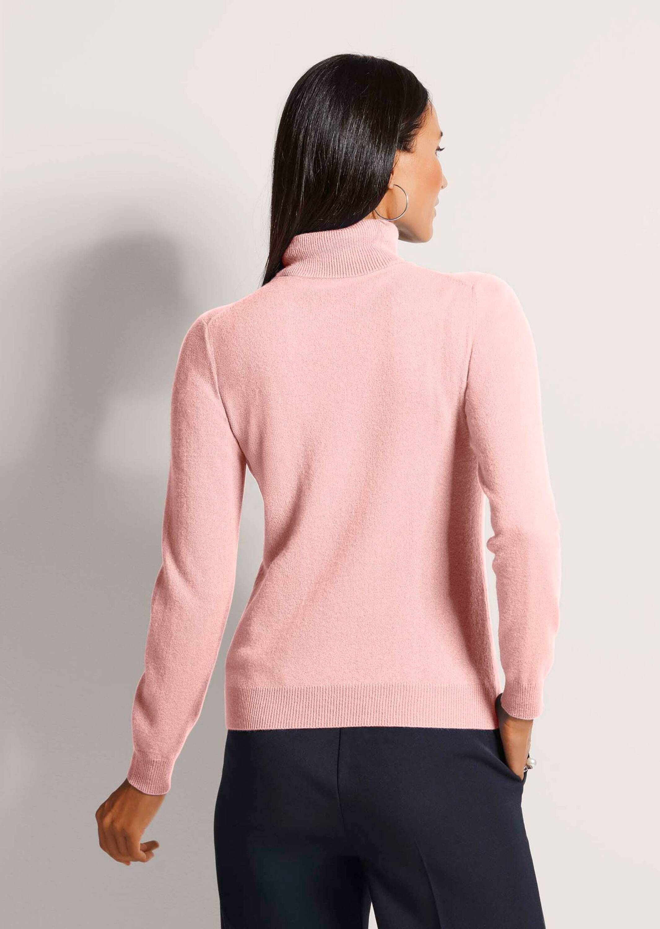 MADELEINE Longpullover »Kaschmirpullover Zeitloser Strickpullover mit geripptem Rollkragen«
