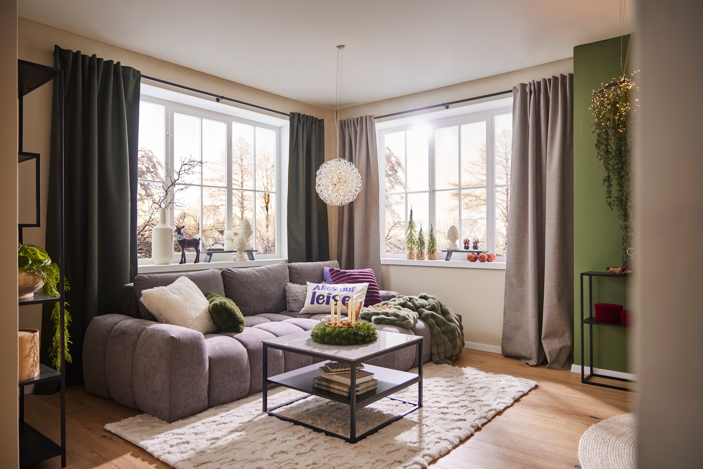 INOSIGN Ecksofa »AZITA klein optionale Schlafsofa mit Bettkasten, B/T/H: 270/166,5/84cm«, L-Form mit Wellenunterfederung, Bubble-Optik