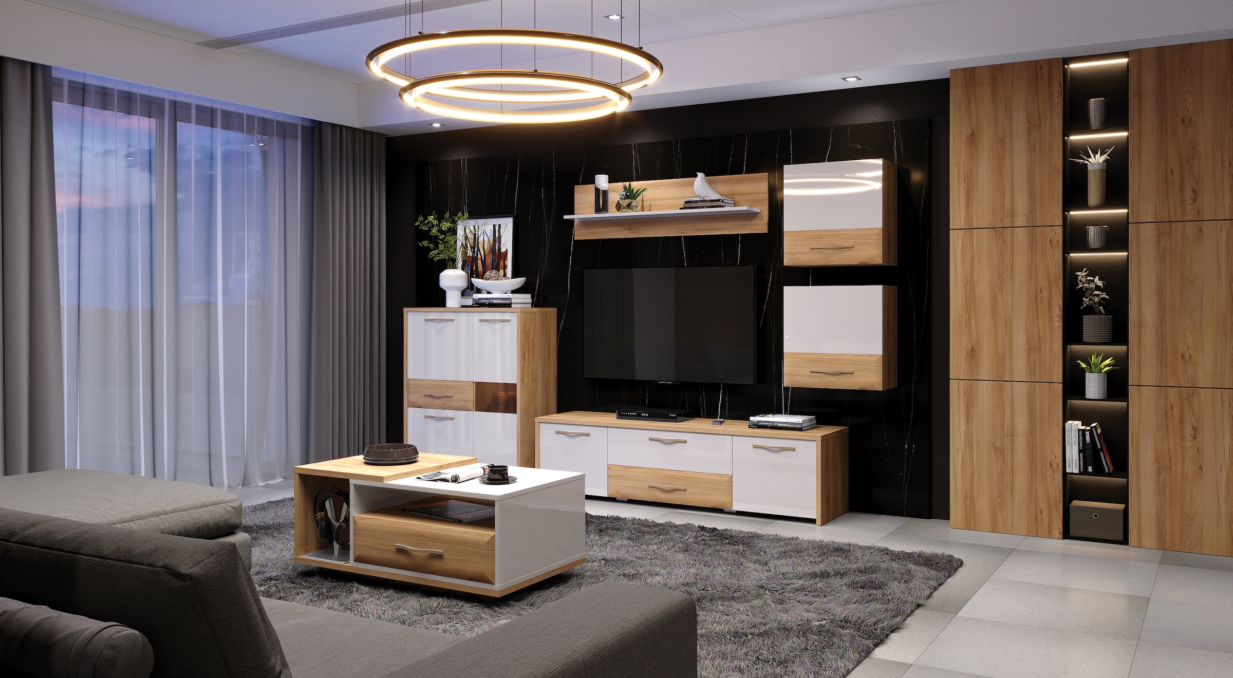 Home affaire Hängevitrine »Gala«, Hängeschrank, UV lackiert, kratzfest, hochglänzend