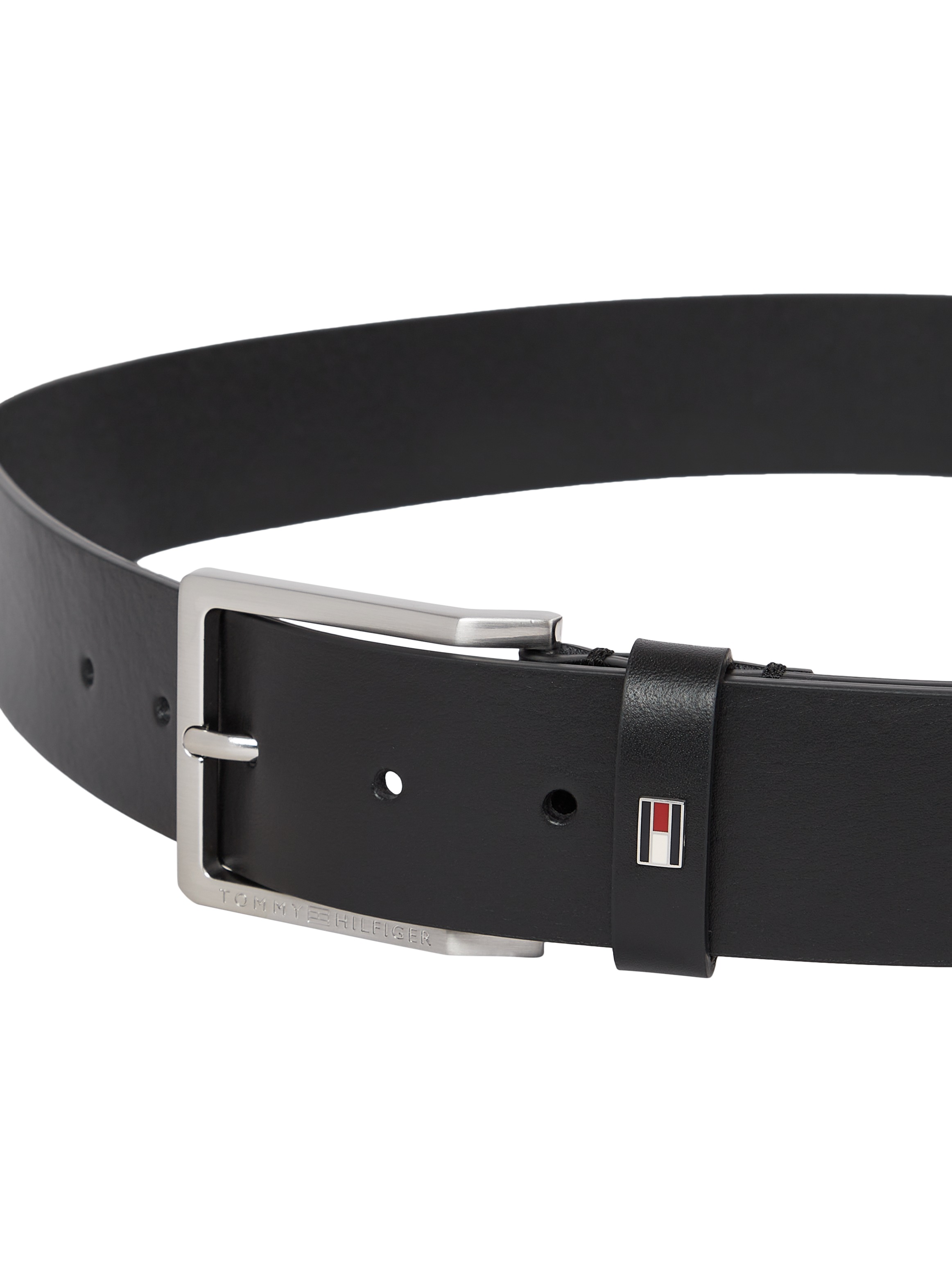 Tommy Hilfiger Ledergürtel »OLIVER 4.0«, Größenverstellbar, Markenlogoemblem aus Metall