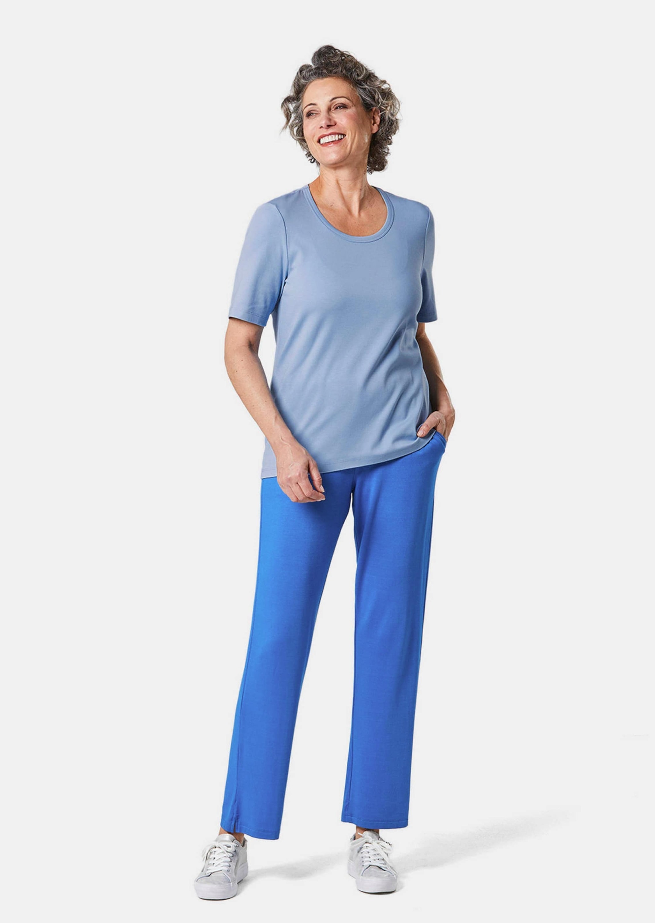 GOLDNER Kurzarmshirt »Kurzgröße Edel-T-Shirt mit Rundhalsausschnitt«