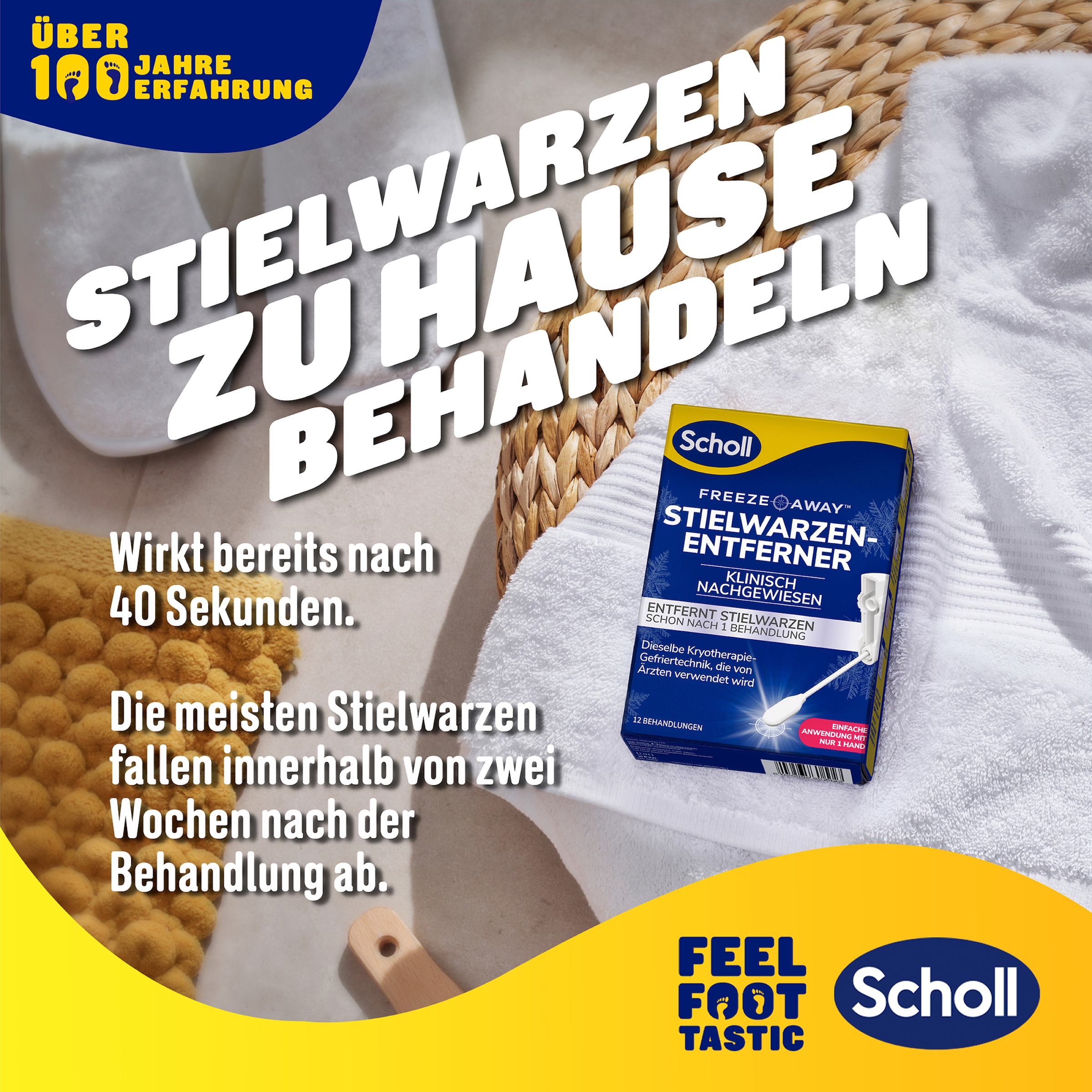 Scholl Warzen-Behandlungsstift »Freeze Away«, (Entfernt Stielwarzen in nur 1 Behandlung)